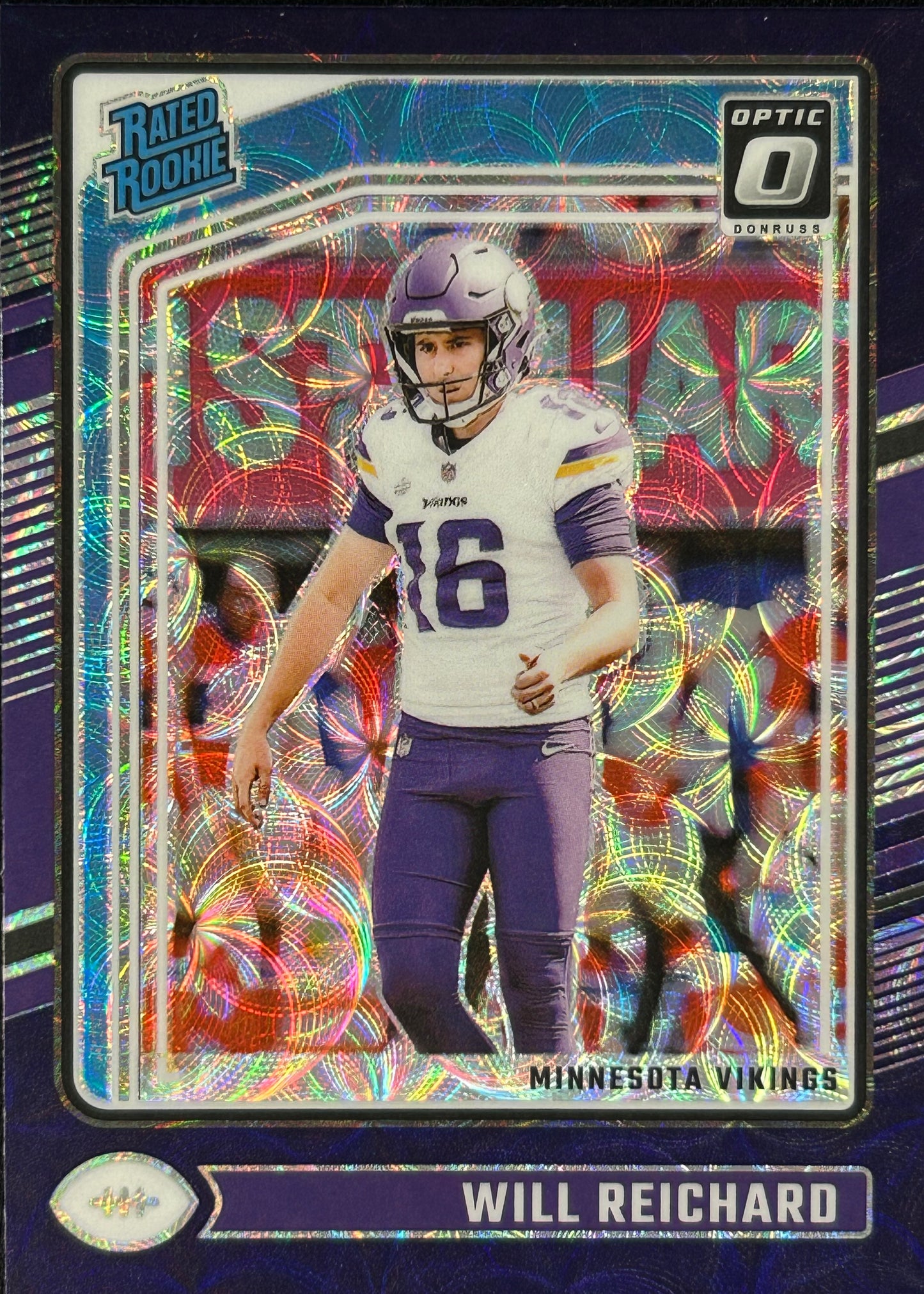 Will Reichard Optic Purple Scope Rookie Vikings Sports Card