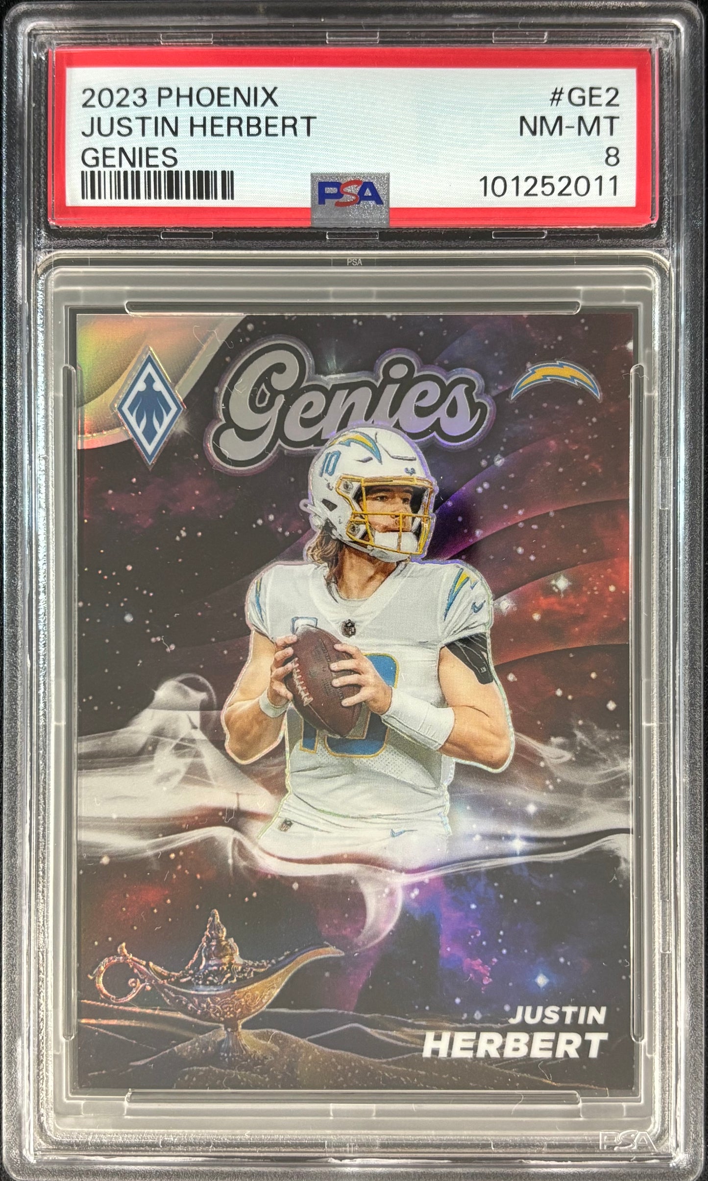 Justin Herbert Mosaic Genies PSA 8 Chargers