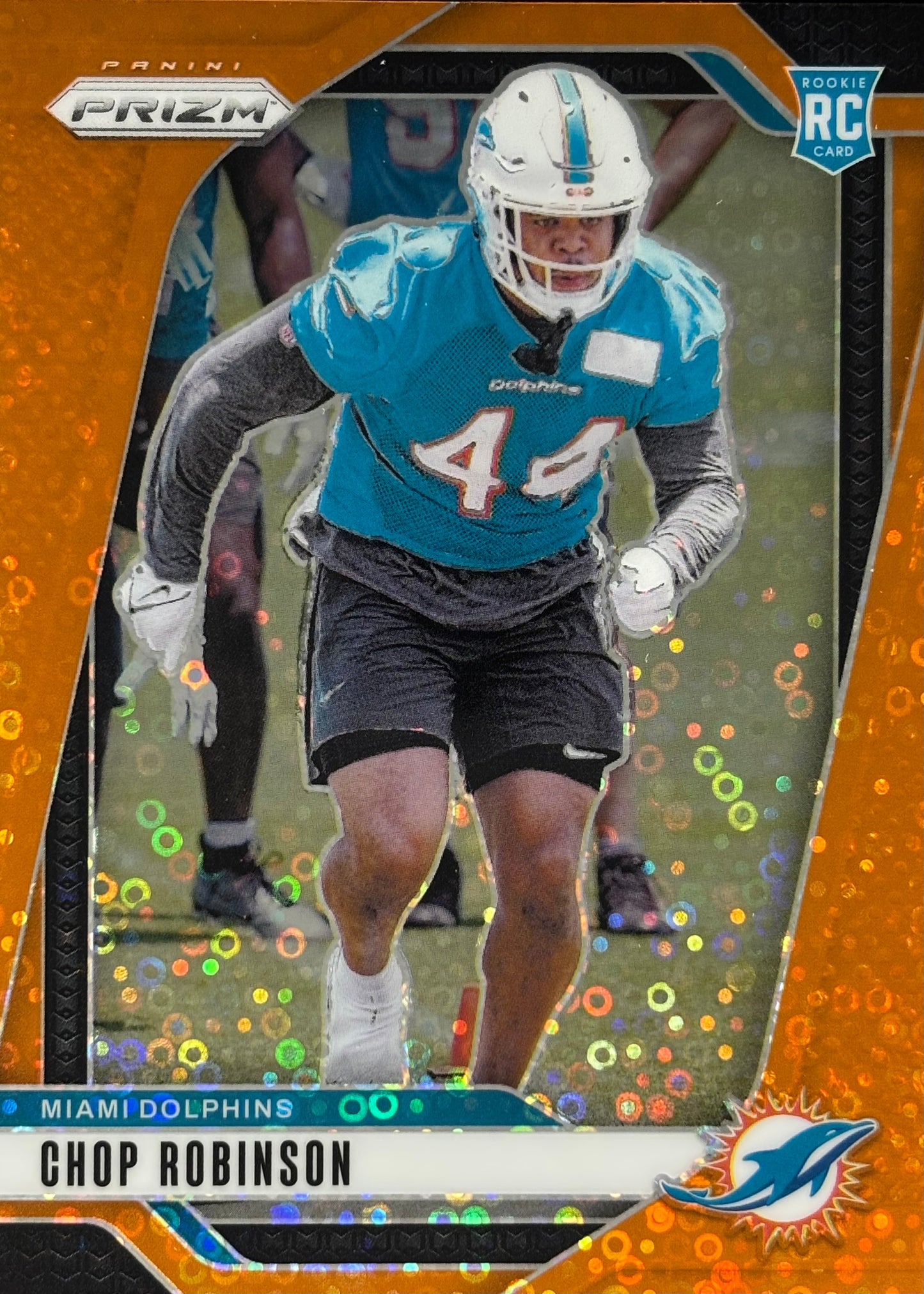 Chop Robinson Prizm Orange Disco Rookie Dolphins Sports Card