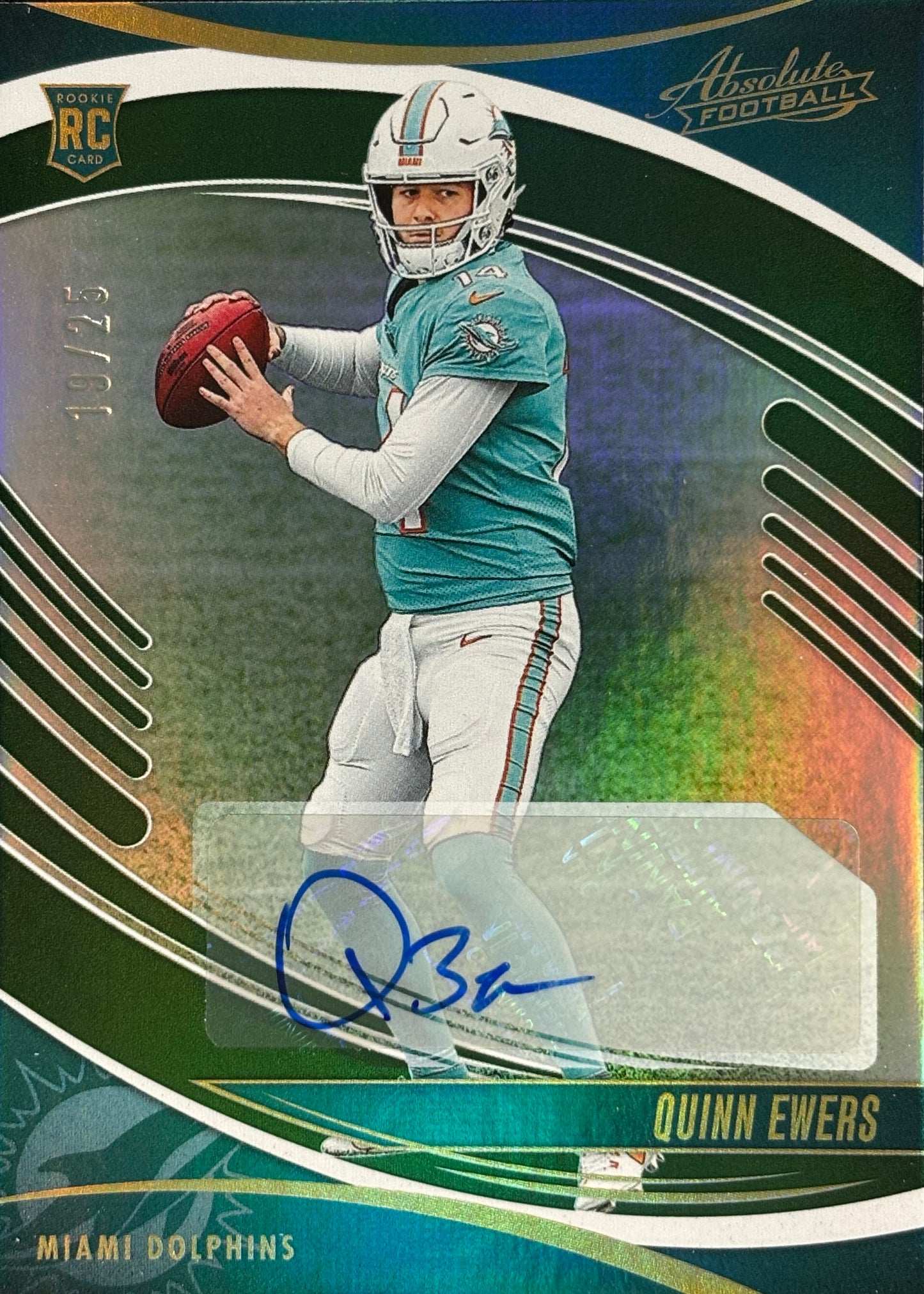 Quinn Ewers Absolute Auto /25 Rookie Dolphins