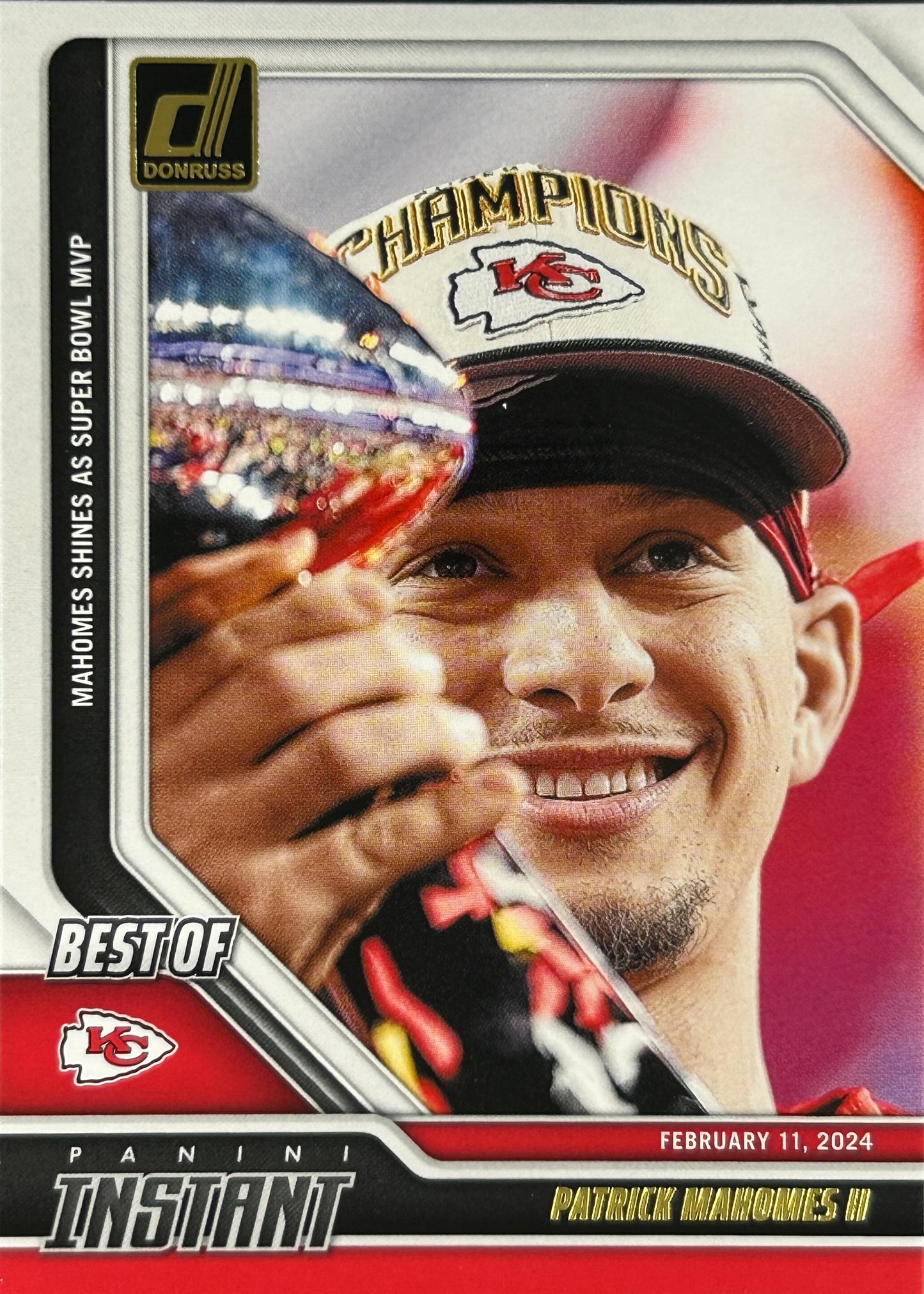 Patrick Mahomes Donruss Best Of Panini Instant Chiefs Sports Card