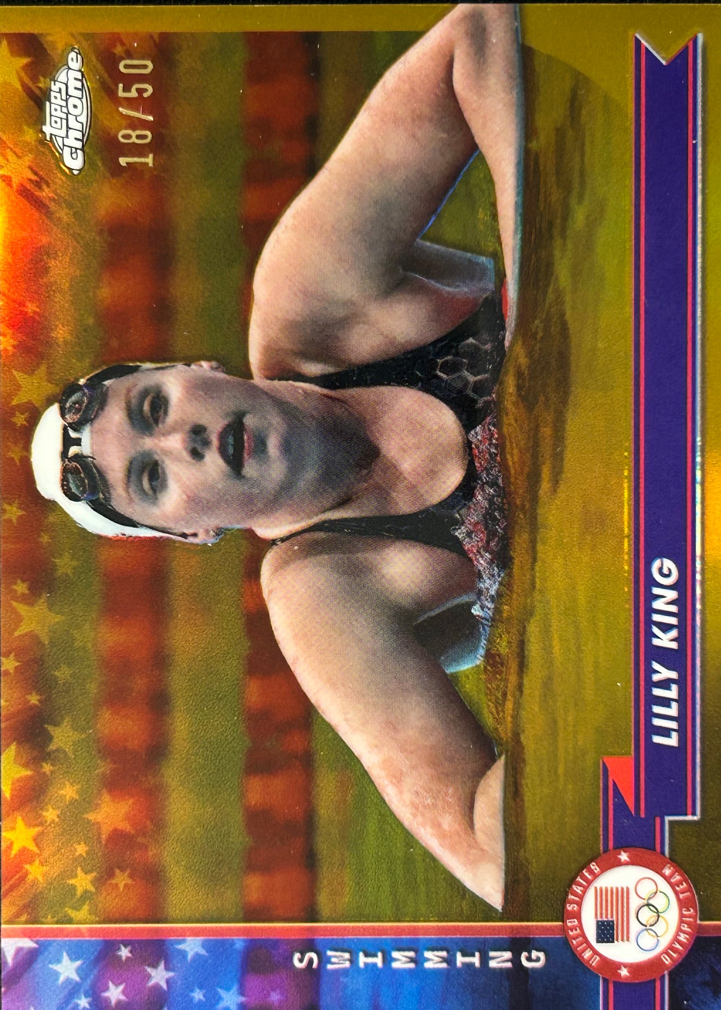 Lilly King Topps Chrome Gold /50 USA Olympics