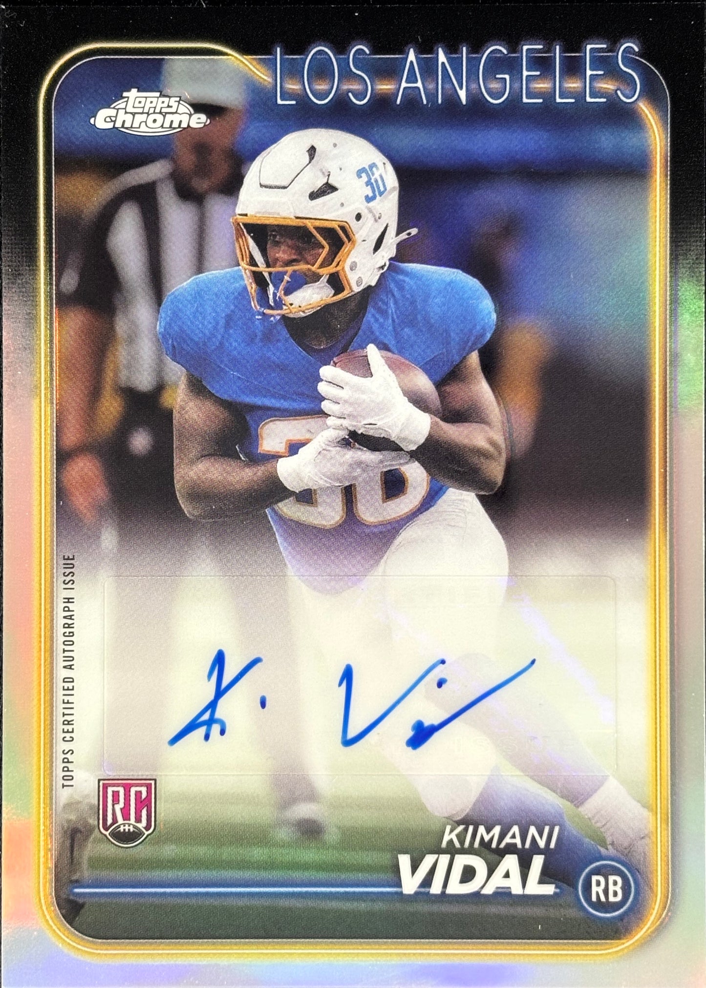 Kimani Vidal Topps Chrome Auto Rookie Chargers