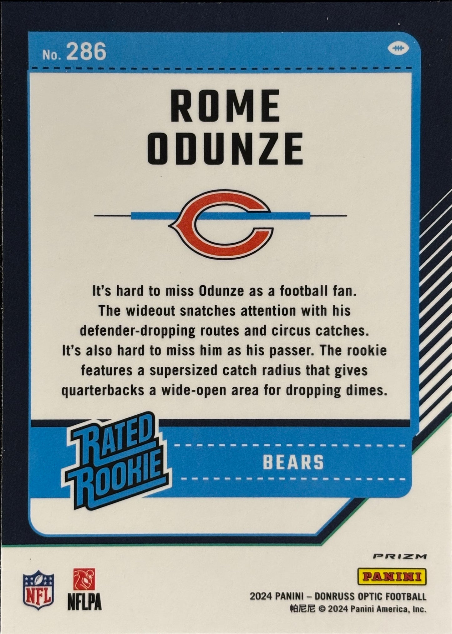 Rome Odunze Optic Stars Rated Rookie