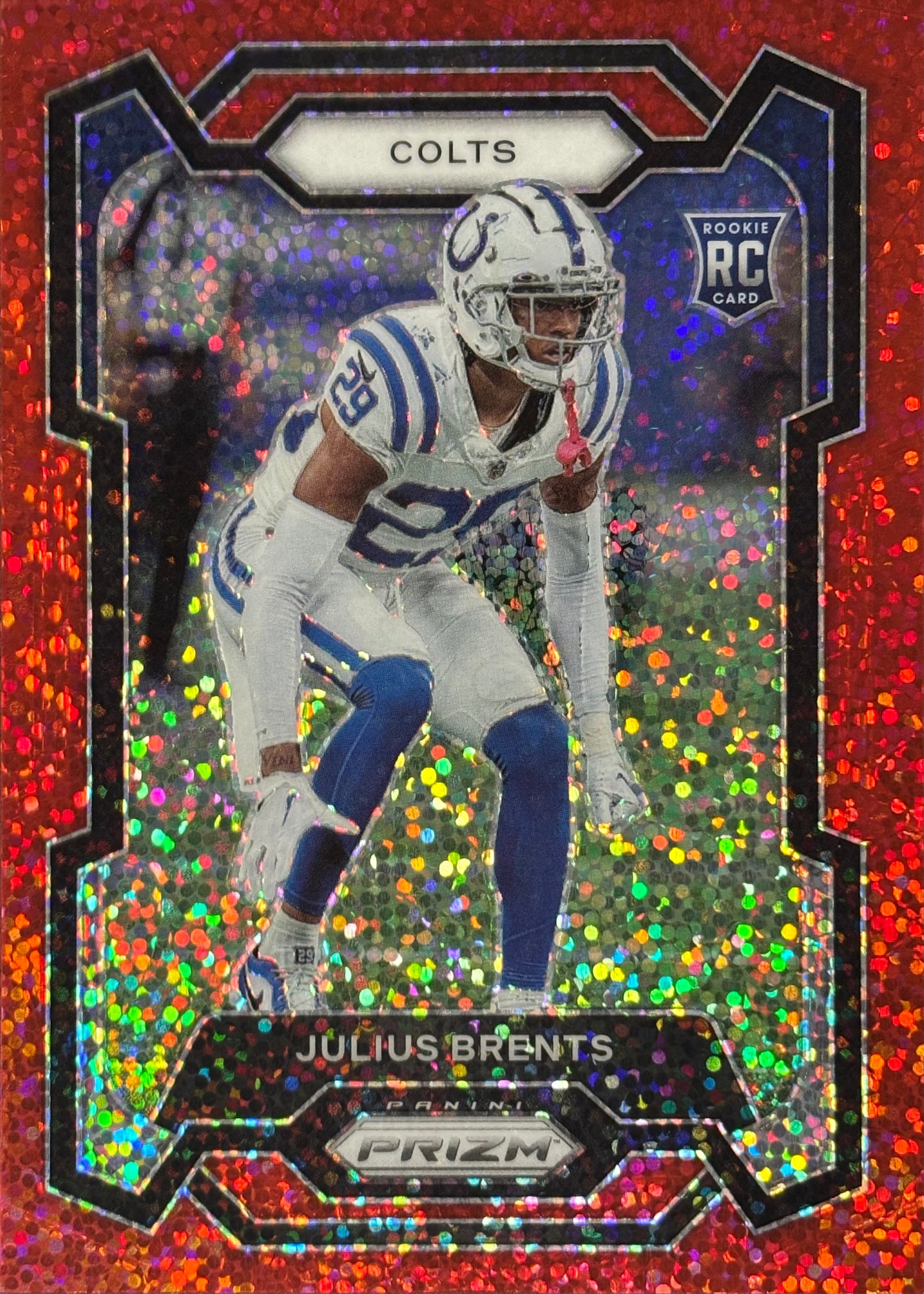 Julius Brents Prizm Red Sparkle Rookie Colts
