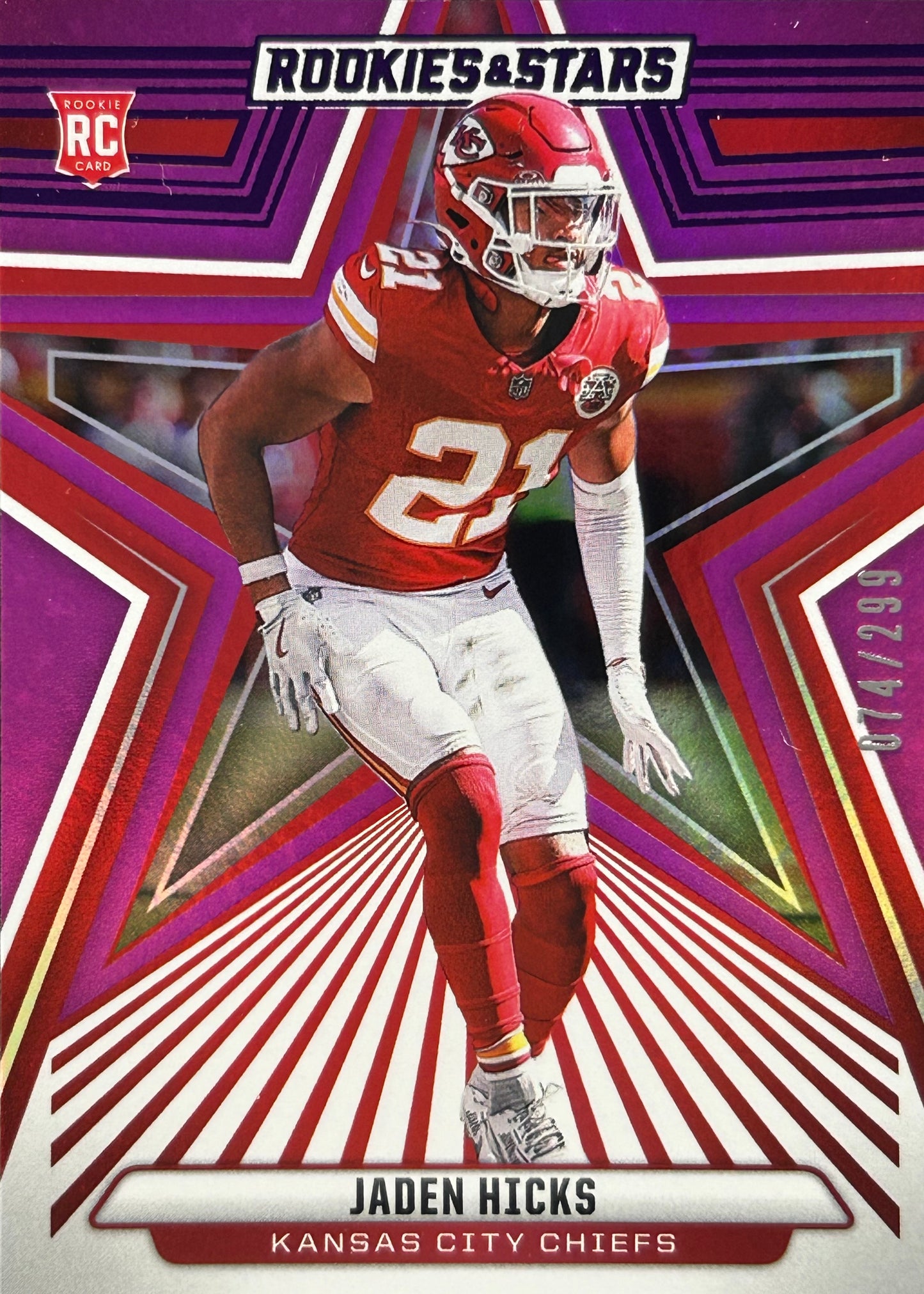 Jaden Hicks R&S Purple /299 Rookie Chiefs