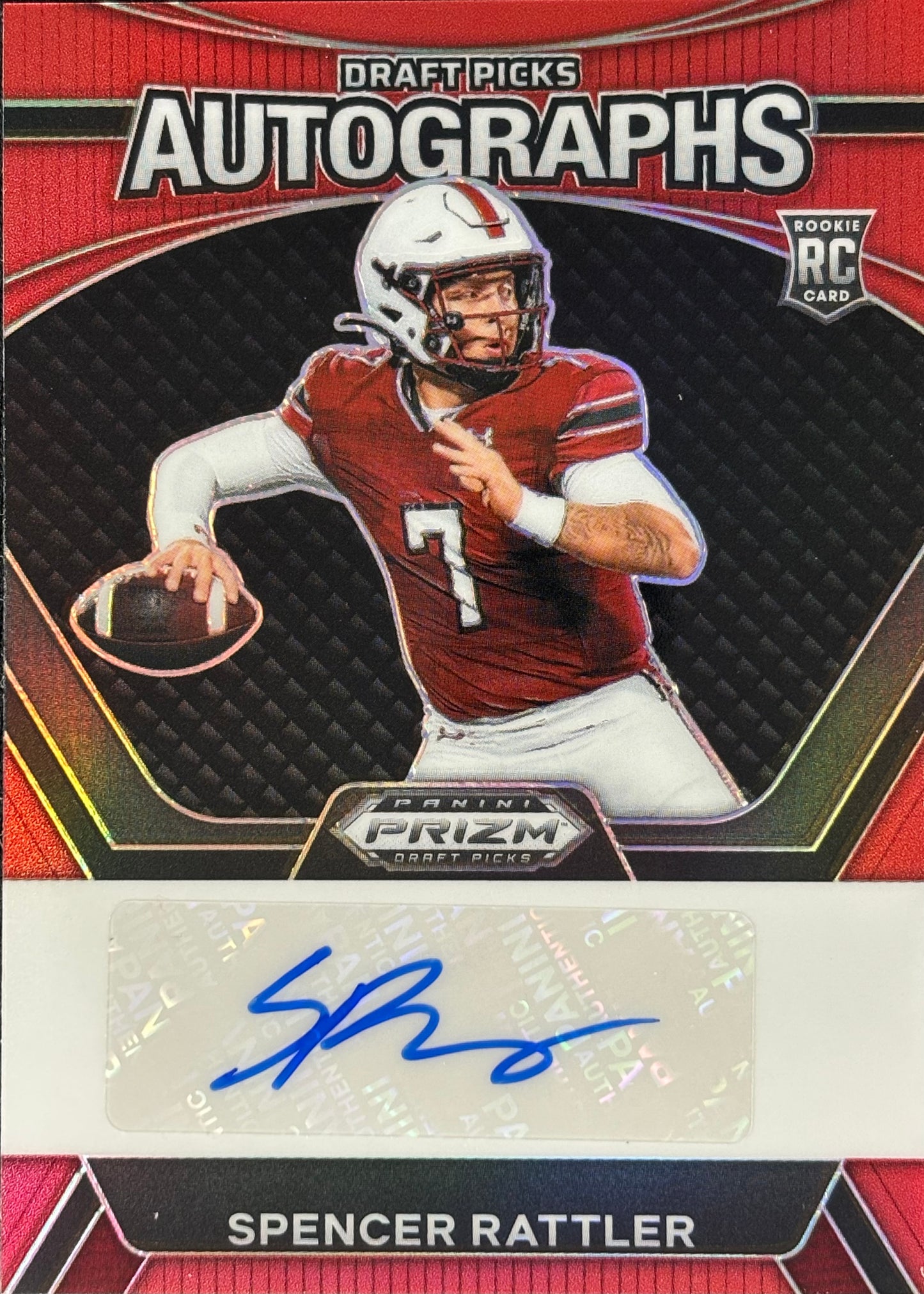Spencer Rattler Prizm Draft Auto /199 Rookie Saints