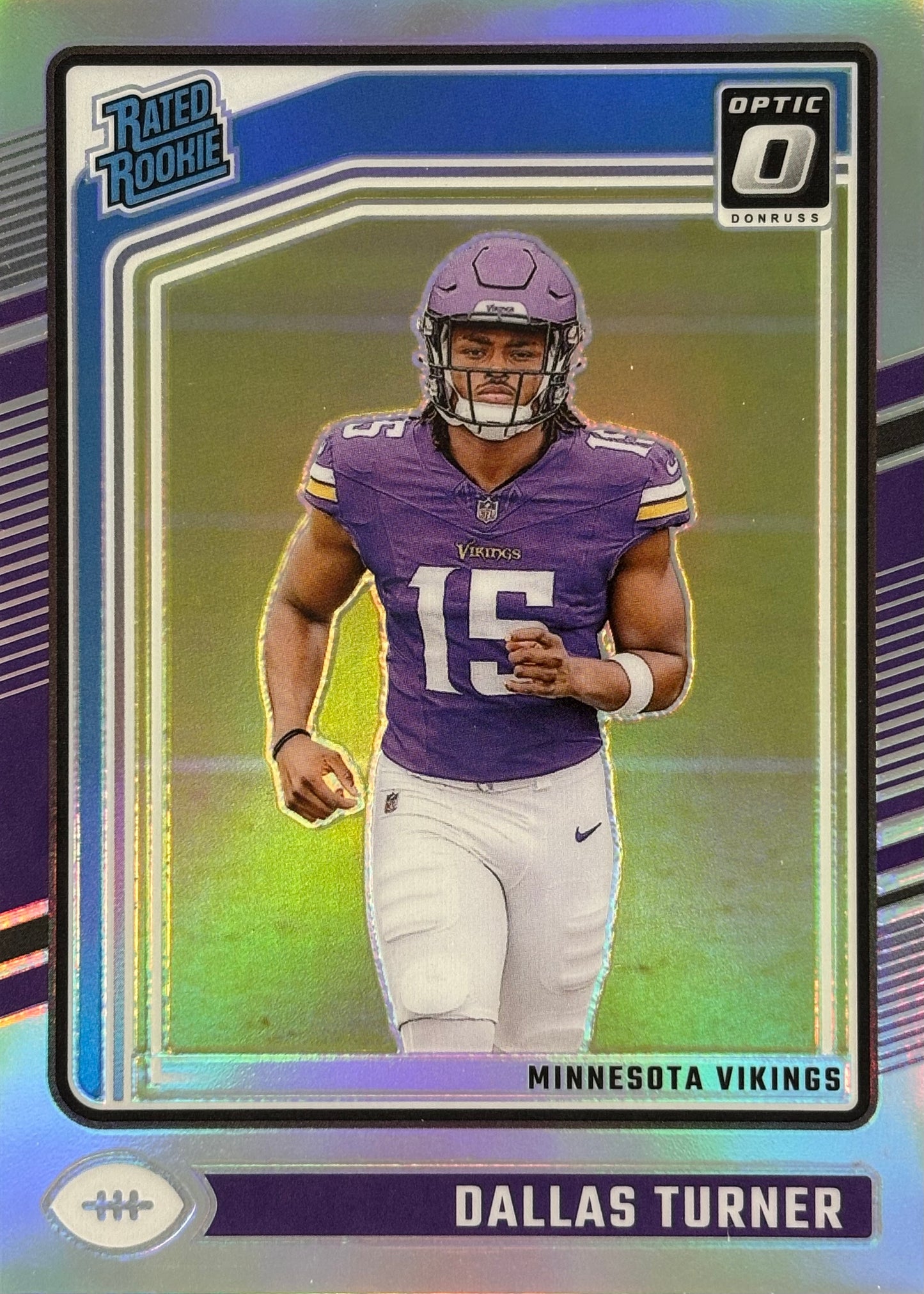 Dallas Turner Optic Holo Rookie Vikings Sports Card