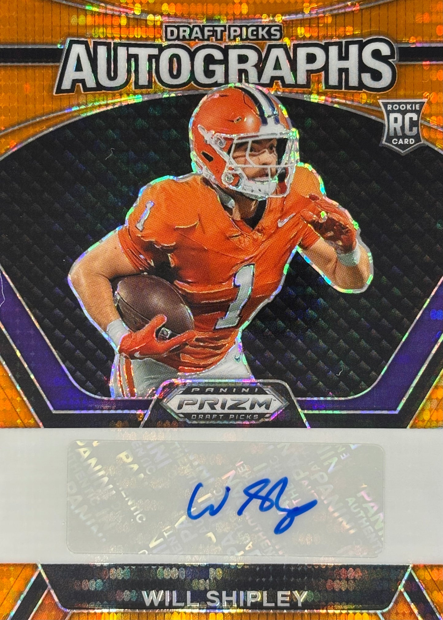 Will Shipley Prizm Draft Auto /49 Rookie Eagles