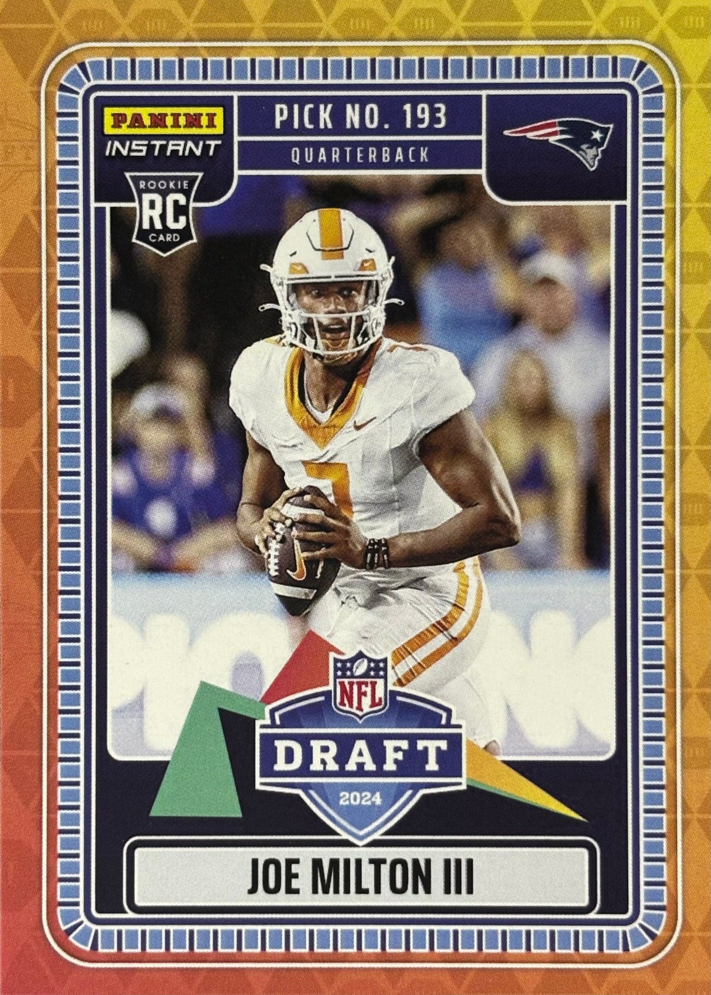 Joe Milton III Panini Instant /771 Rookie Cowboys Patriots