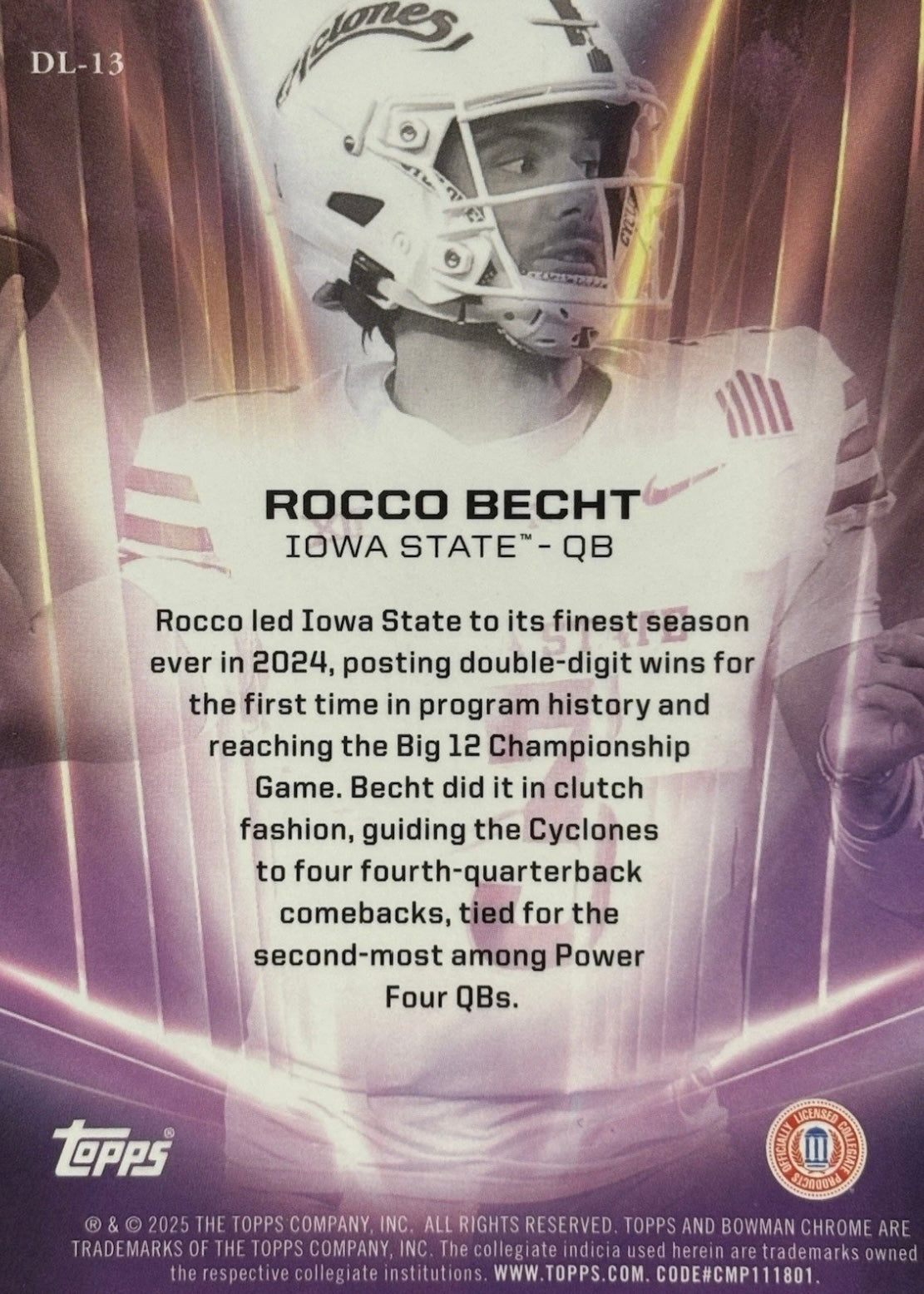 Rocco Becht Bowman U Chrome Dean’s List