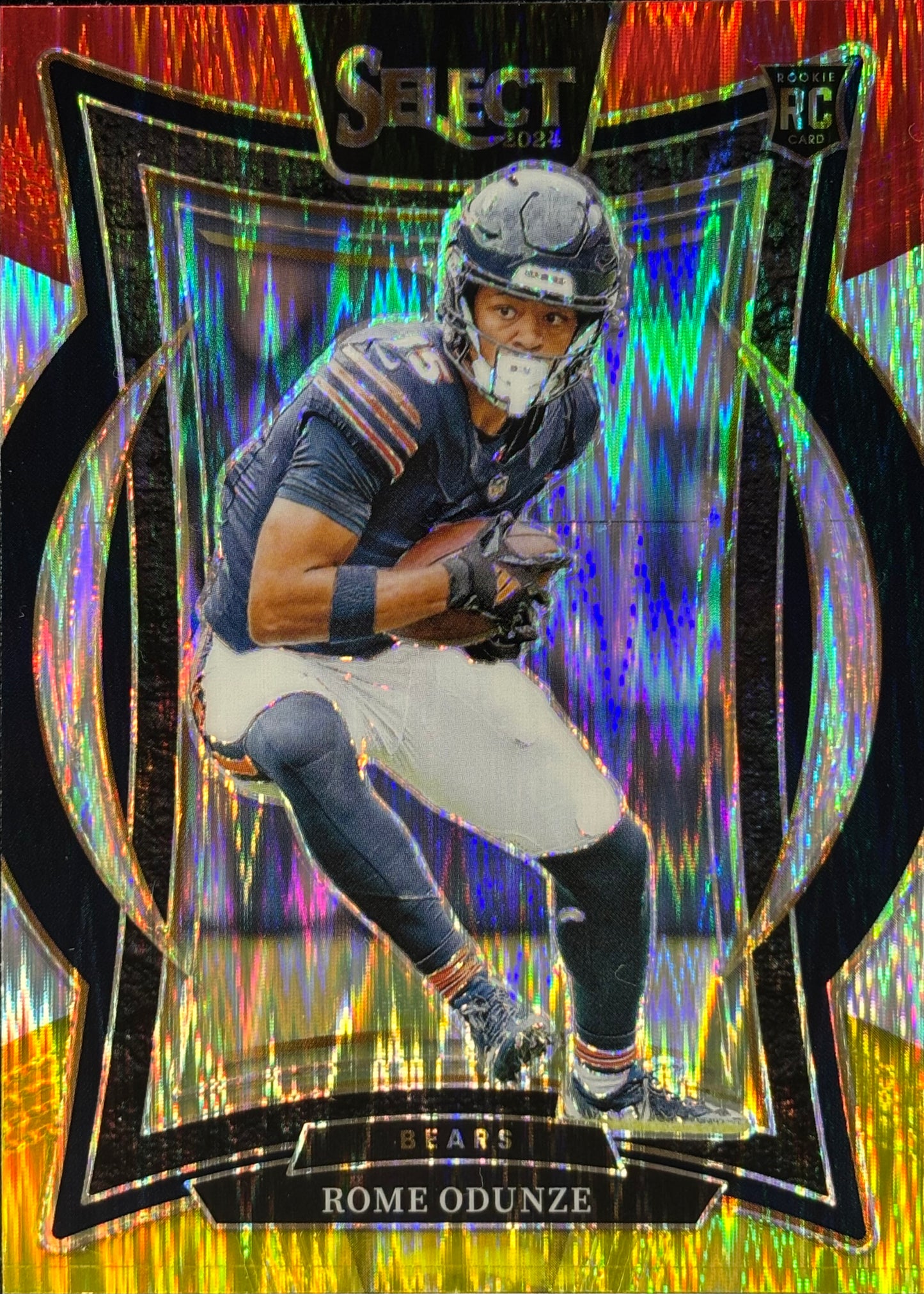 Rome Odunze Select Red Yellow Shock Rookie Bears