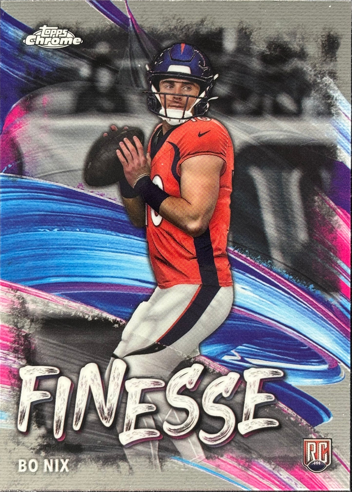 Bo Nix Topps Chrome Finesse Sports Card