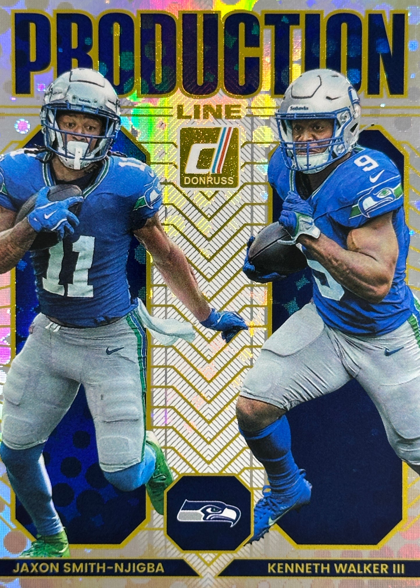 Jaxon Smith-Njigba Kenneth Walker Production Line Donruss Seahawks Sports Card
