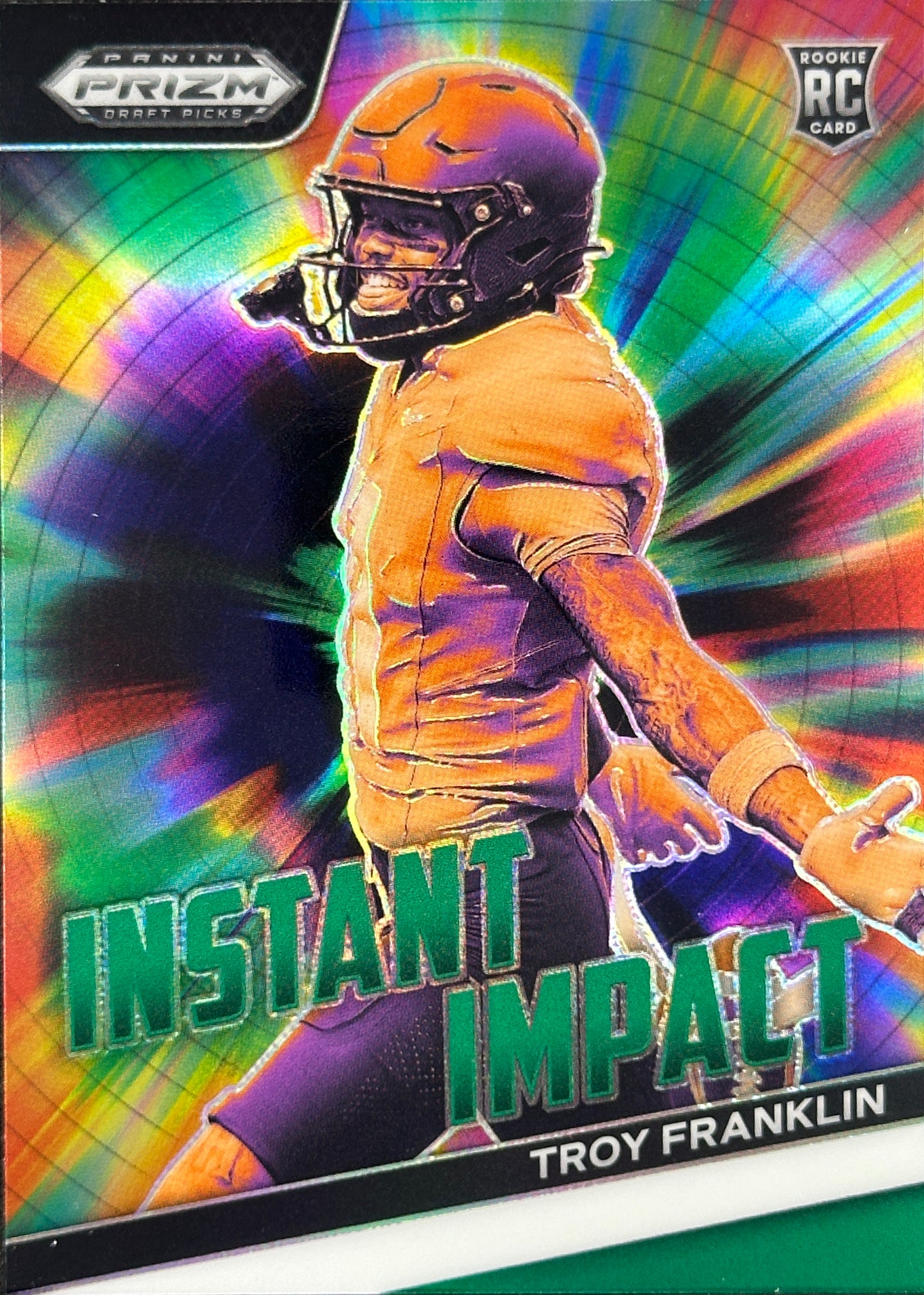 Troy Franklin Instant Impact Prizm Draft Picks Green Broncos