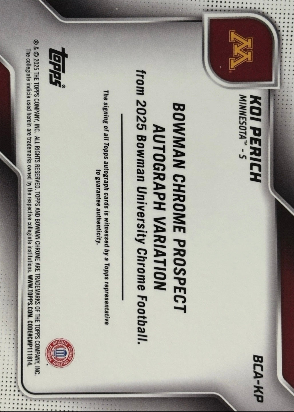 Koi Perich Bowman U Chrome Auto 1st