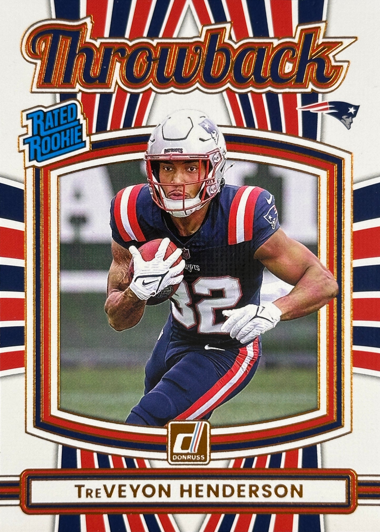 TreVeyon Henderson Throwback Rated Rookie Patriots