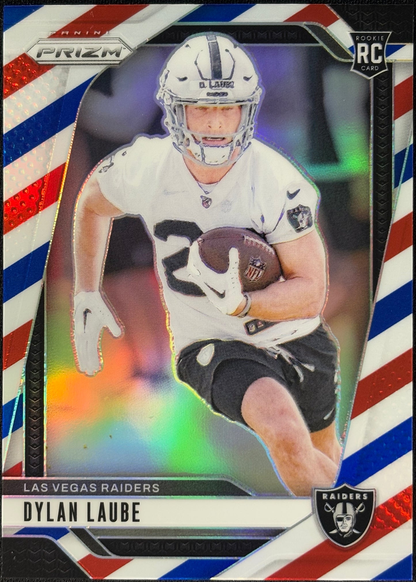 Dylan Laube Prizm Red White Blue Rookie Raidesr