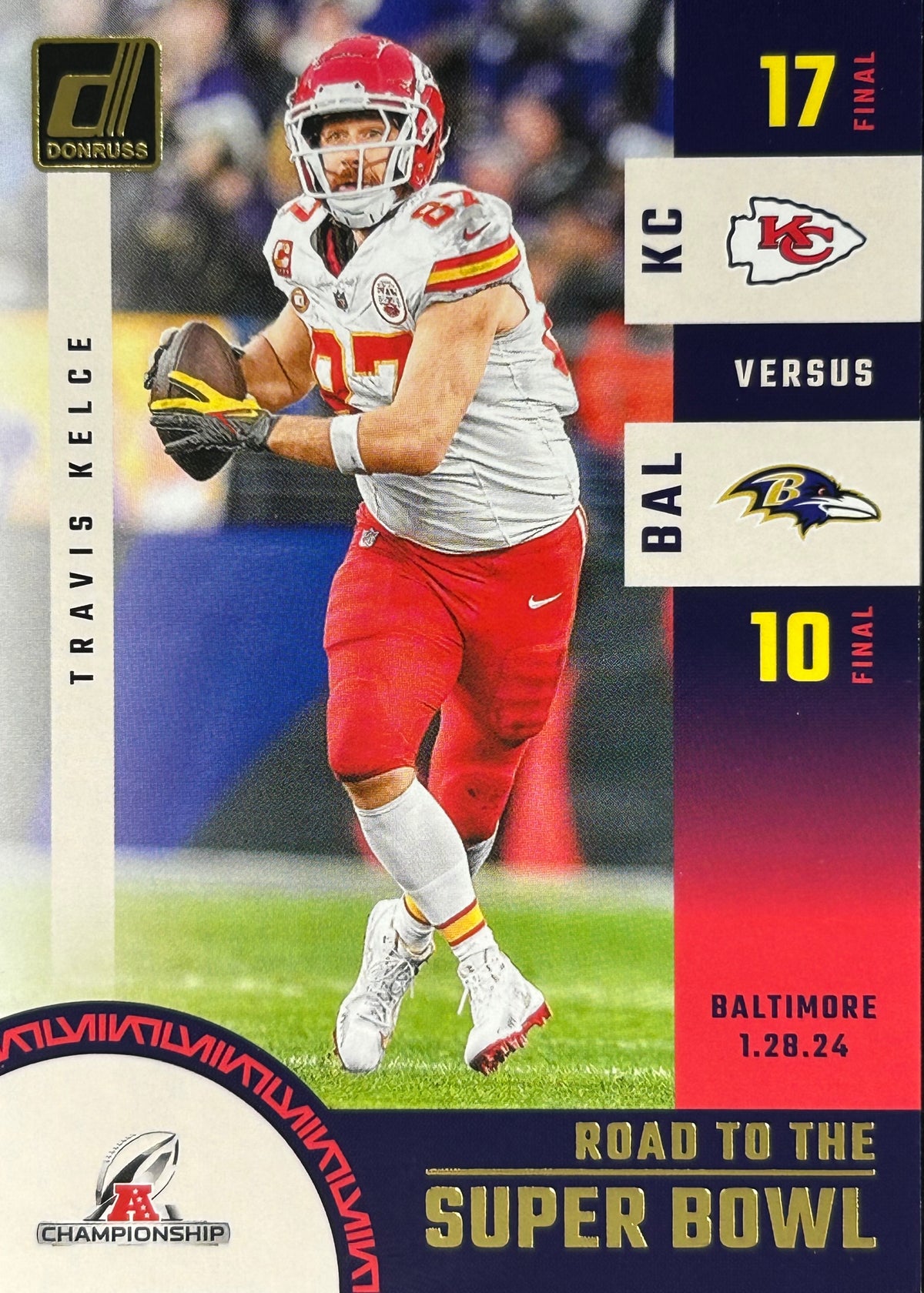 Travis Kelce Road to the Super Bowl Chiefs Sports Card