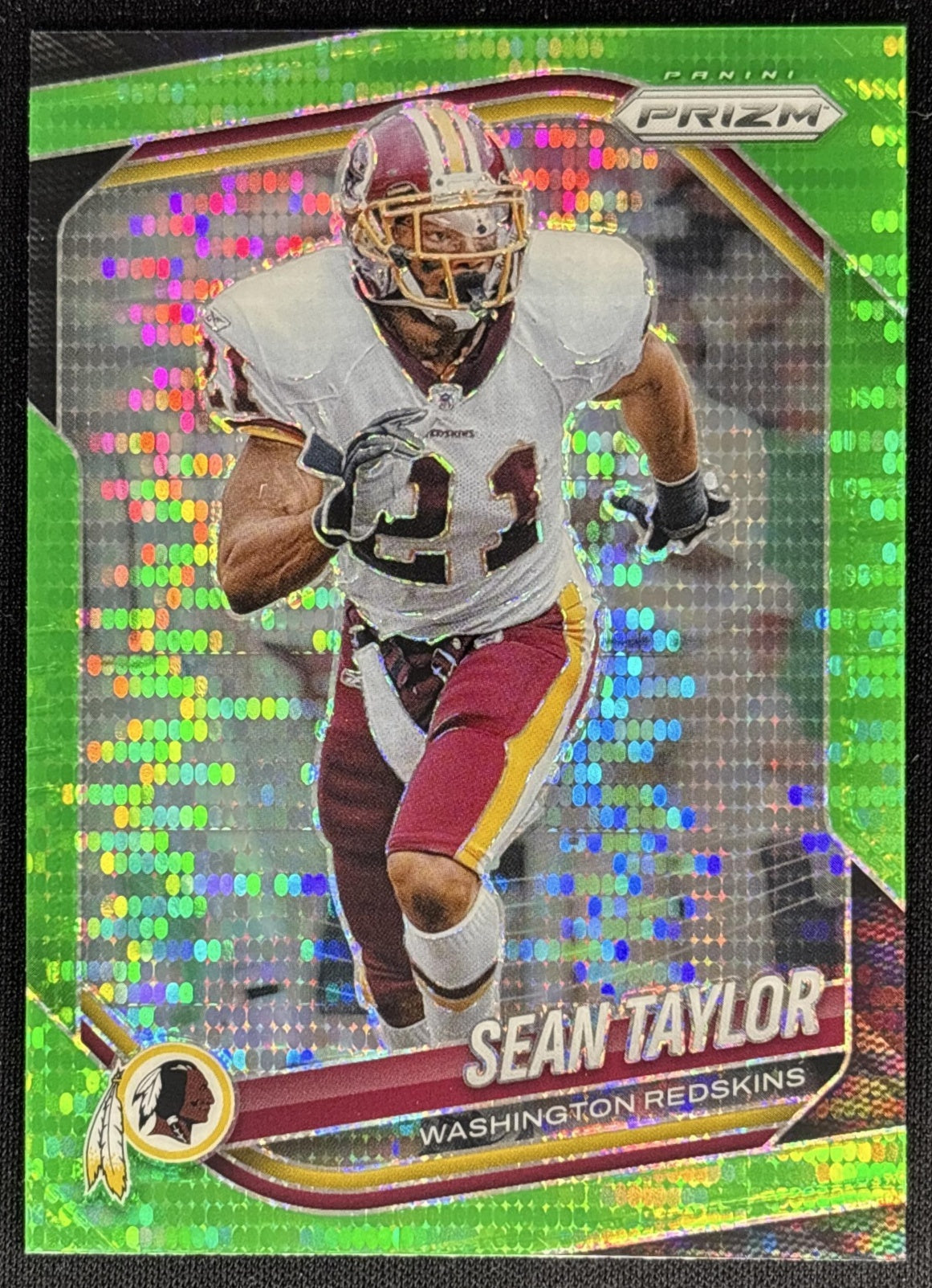 Sean Taylor 2025 Panini Prizm Neon Green Pulsar Redskins