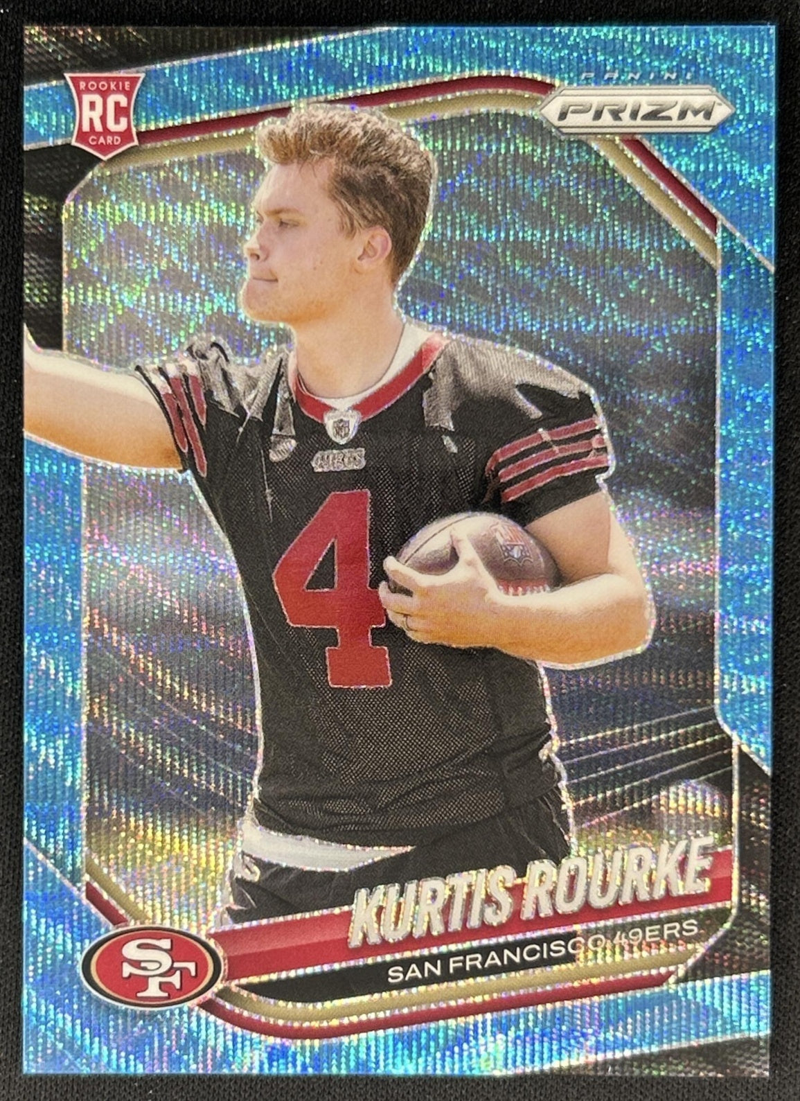 Kurtis Rourke 2025 Panini Prizm Blue Wave /230 49ers
