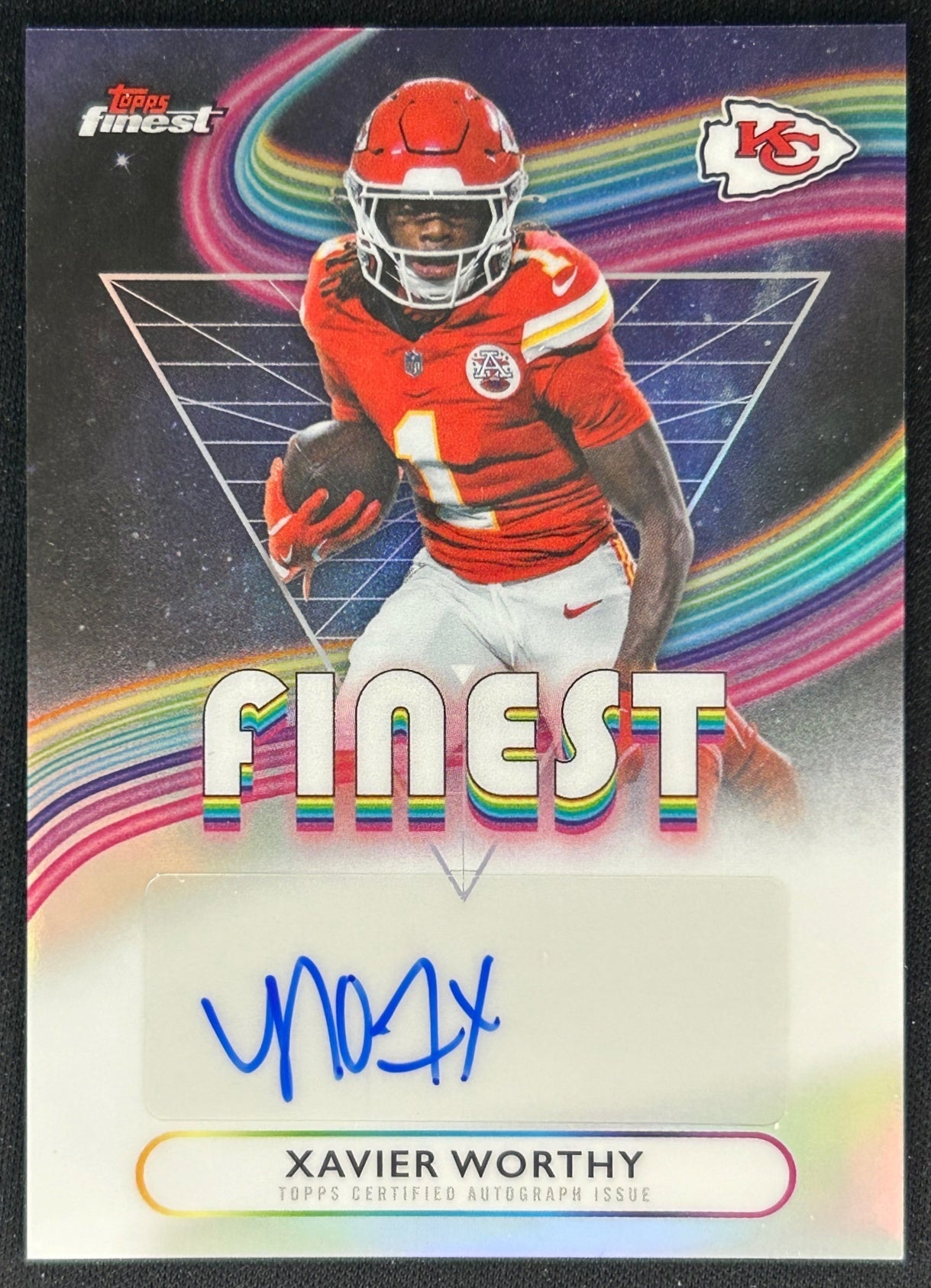 Xavier Worthy 2025 Topps Finest Auto Refractor Chi | Wayne Collection