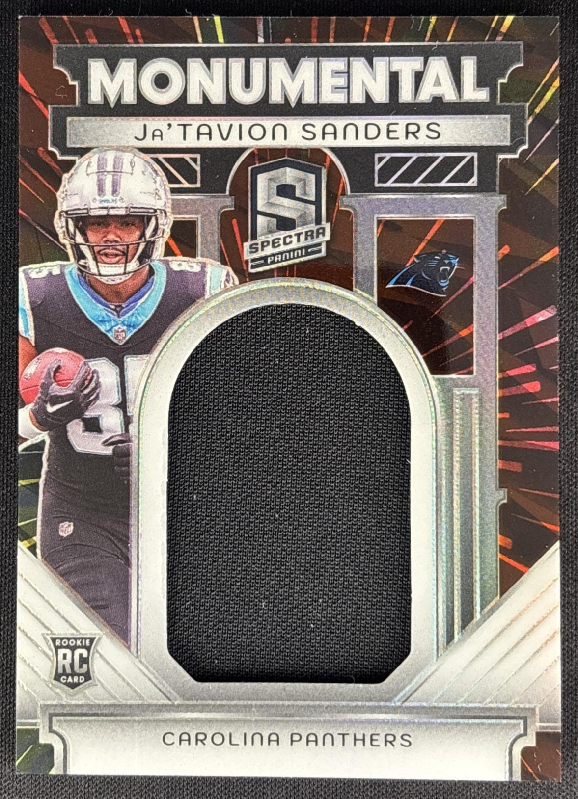 Ja'Tavion Sanders 2024 Panini Spectra Monumental Memorabilia Hyper /60 Panthers Sports Trading Cards