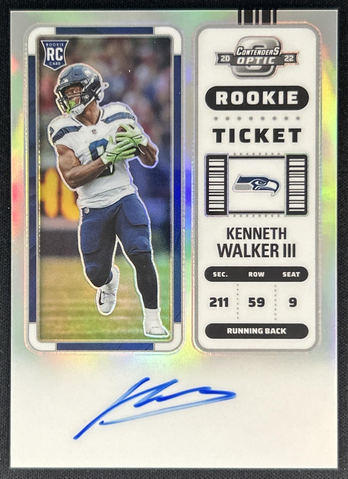 Kenneth Walker III 2022 Panini Contenders Optic Silver Rookie