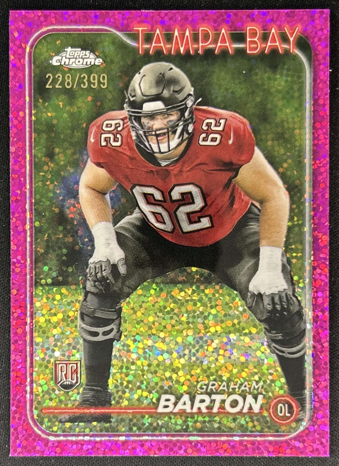 Graham Barton 2024 Topps Chrome Magenta Speckle Refractor /399 Buccaneers