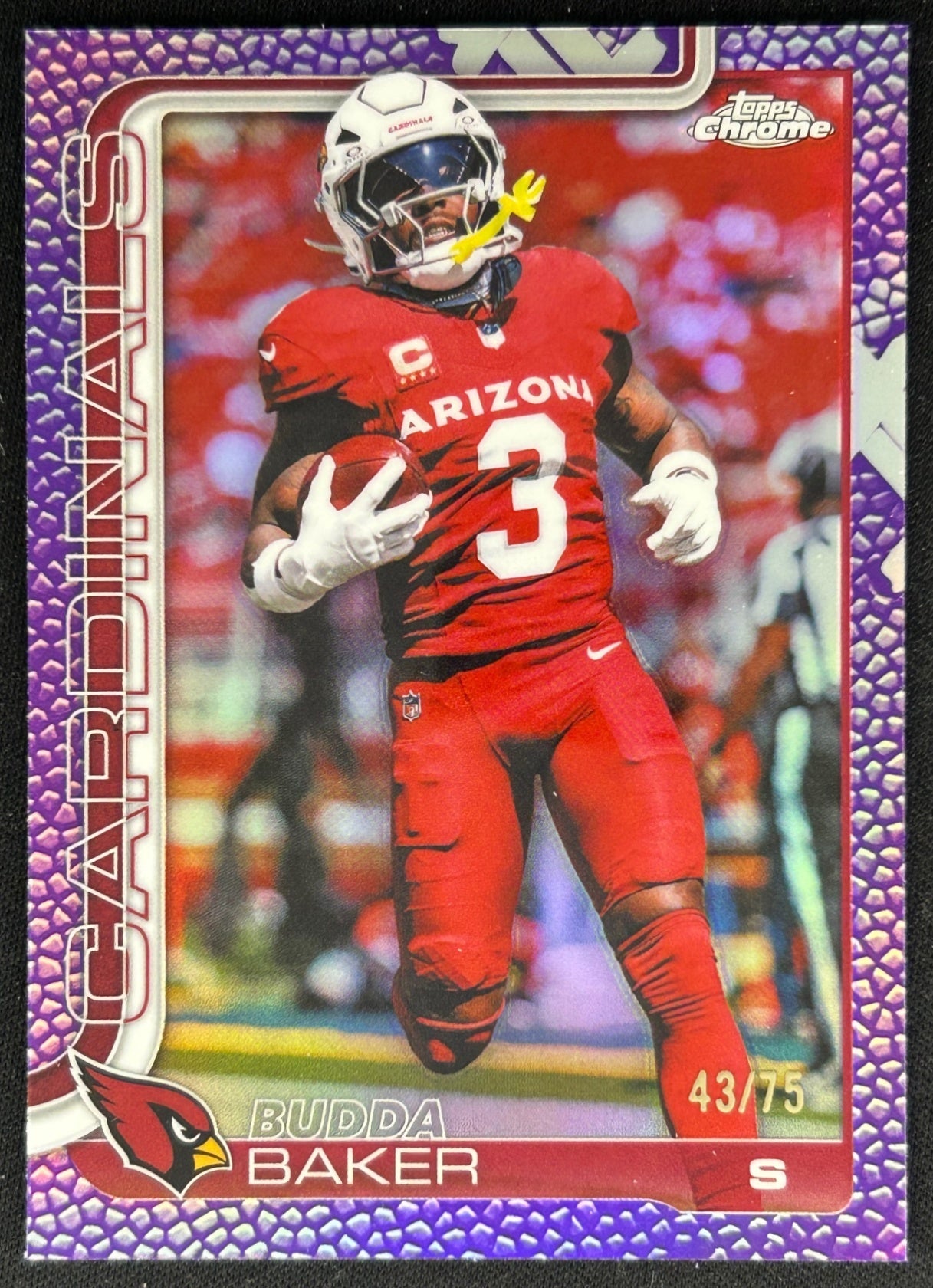 Budda Baker 2025 Topps Chrome Football Leather Purp | Wayne Collection