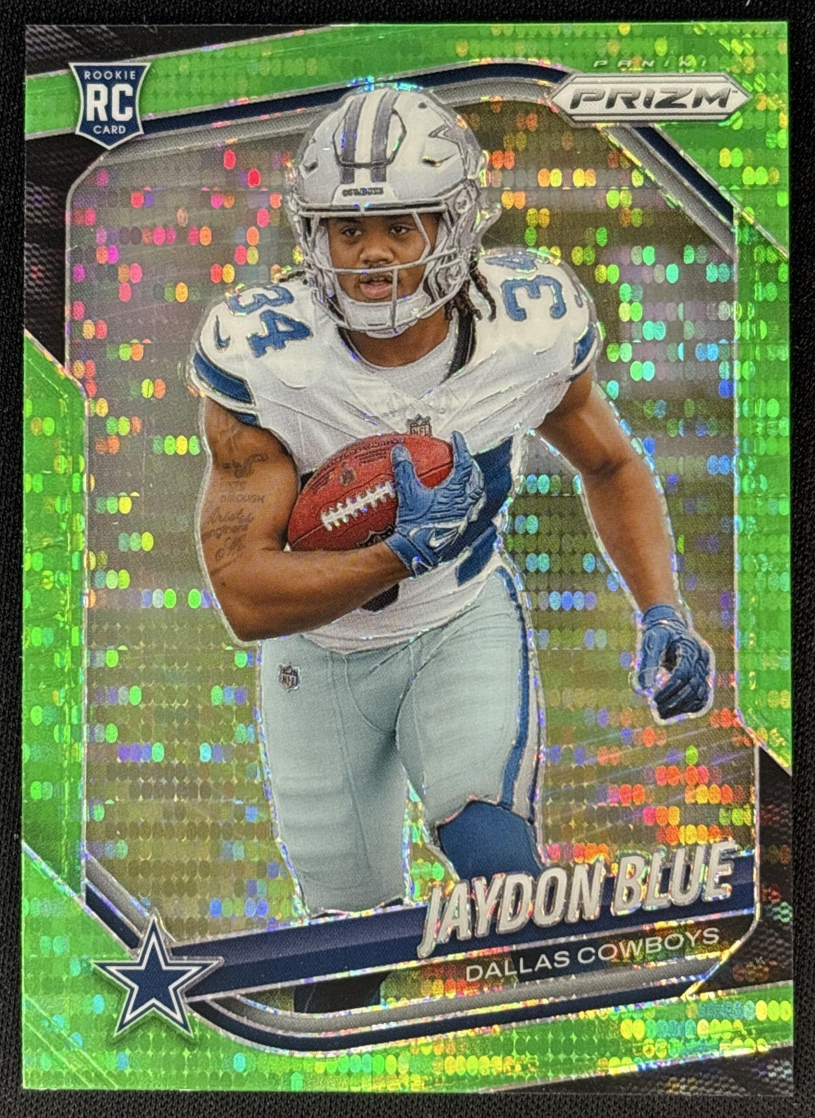 Jaydon Blue 2025 Panini Prizm Neon Green Pulsar Cowboys