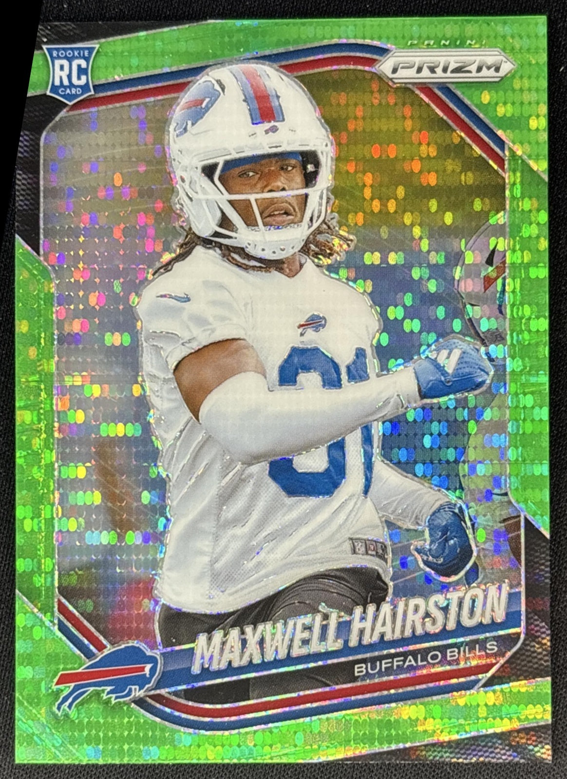 Maxwell Hairston 2025 Panini Prizm Neon Green Pulsar Bills
