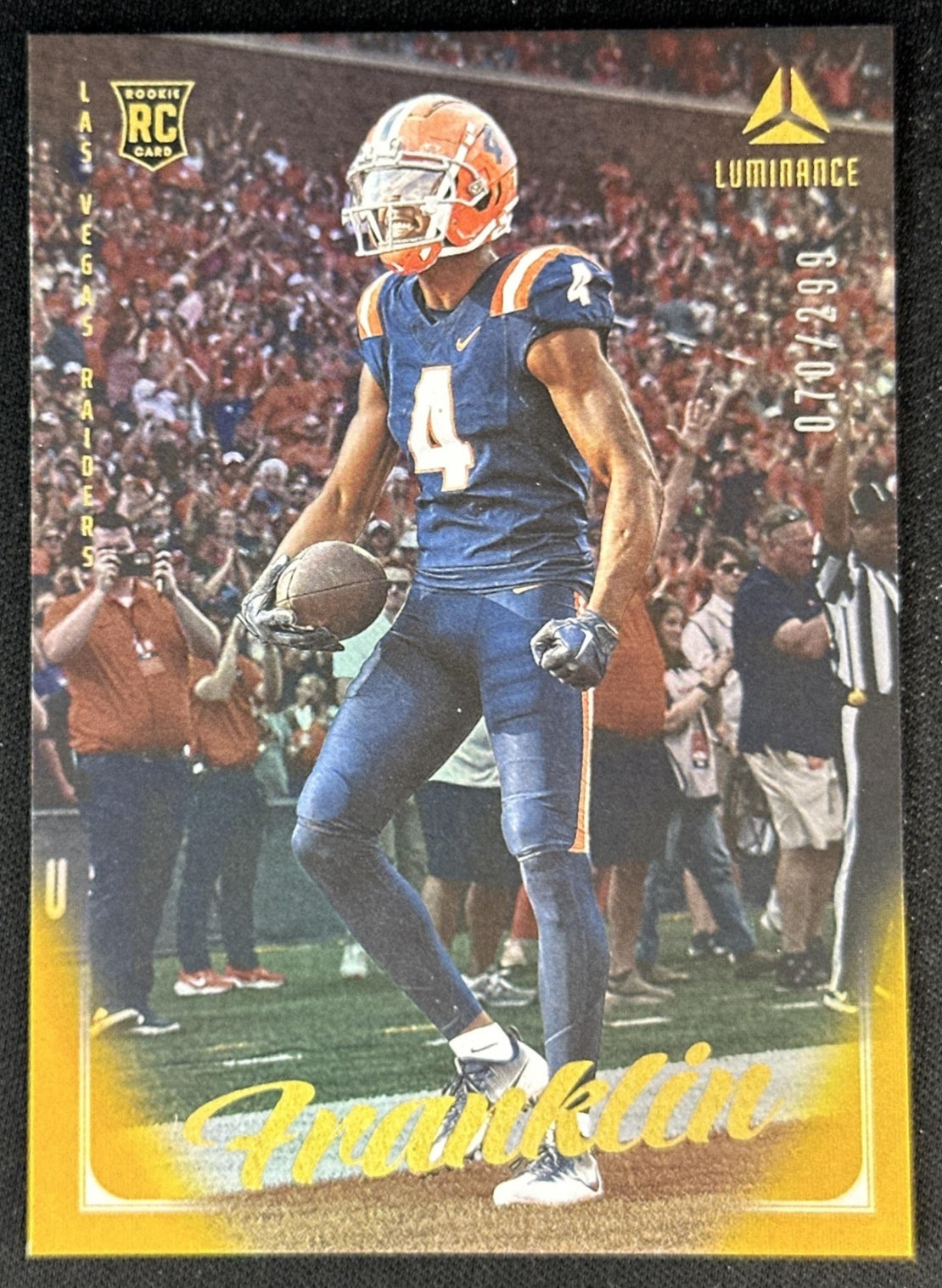 Zakhari Franklin 2025 Panini Luminance Gold /299 Raiders
