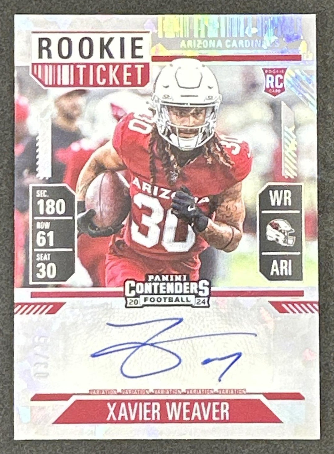 Xavier Weaver 2024 Panini Contenders Rookie Ticket Auto Cracked