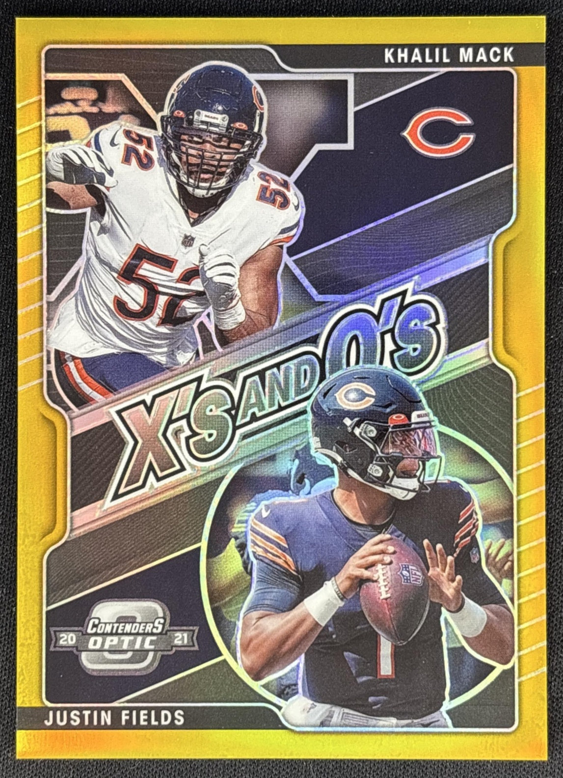 Justin Fields Khalil Mack 2021 Panini Contenders Optic Xs and Os