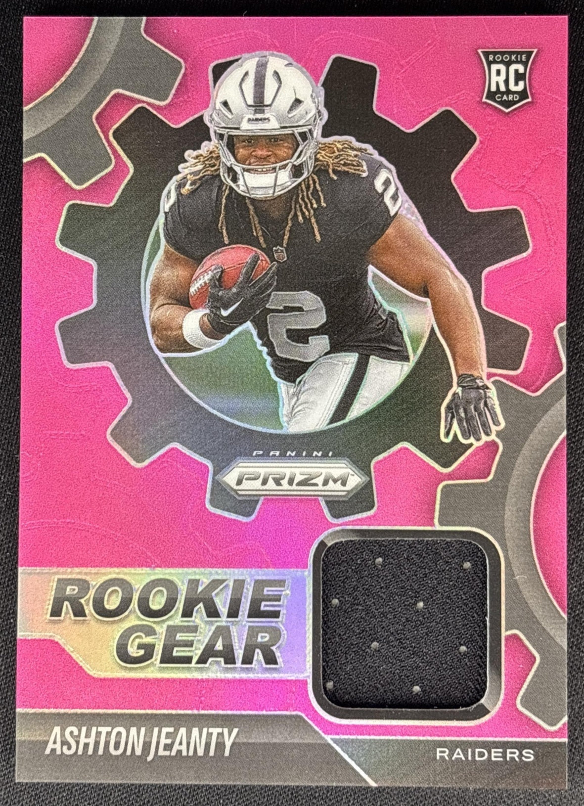 Ashton Jeanty 2025 Panini Prizm Rookie Gear Pink Raiders