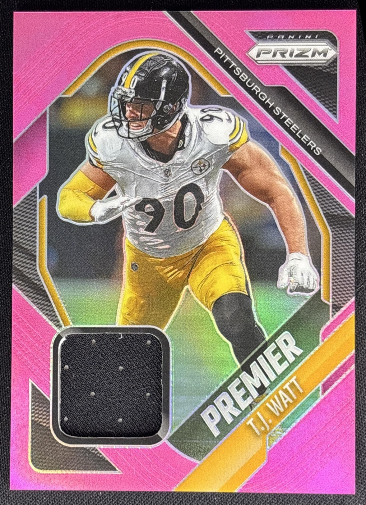 T.J. Watt 2025 Panini Prizm Premier Jerseys Pink Steelers