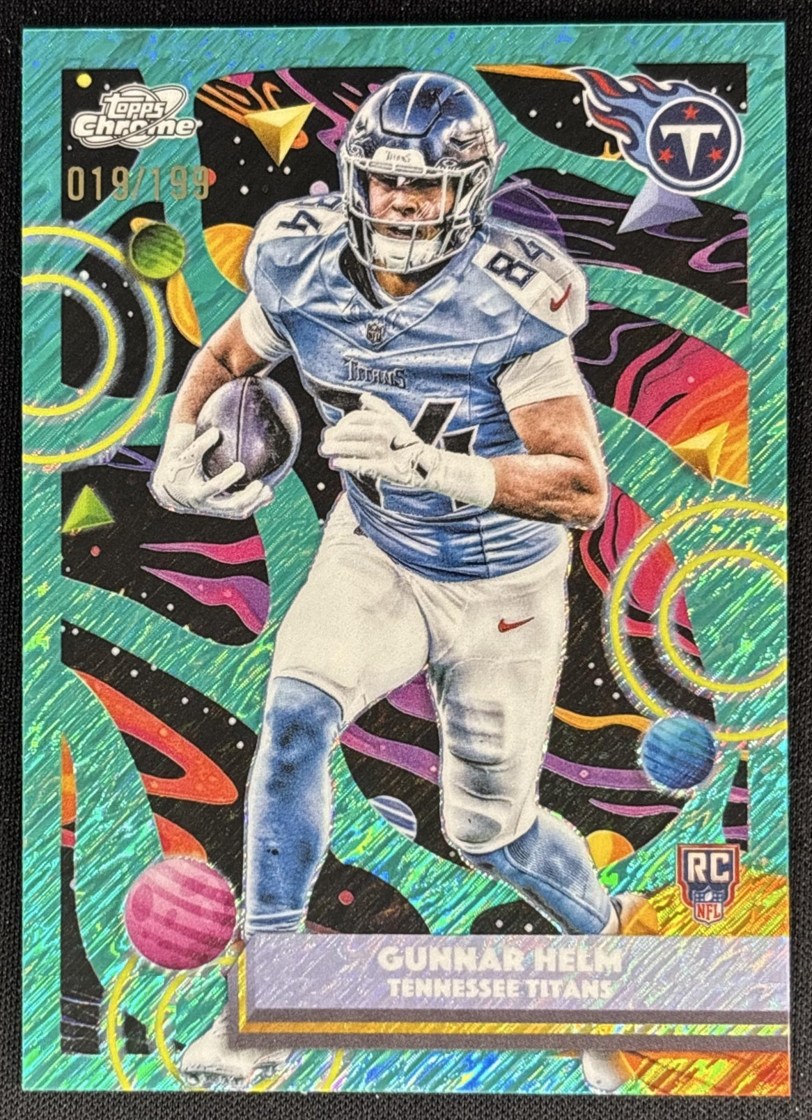 Gunnar Helm 2025 Topps Cosmic Chrome Aqua Equinox Refractor /199 Titans Sports Trading Cards