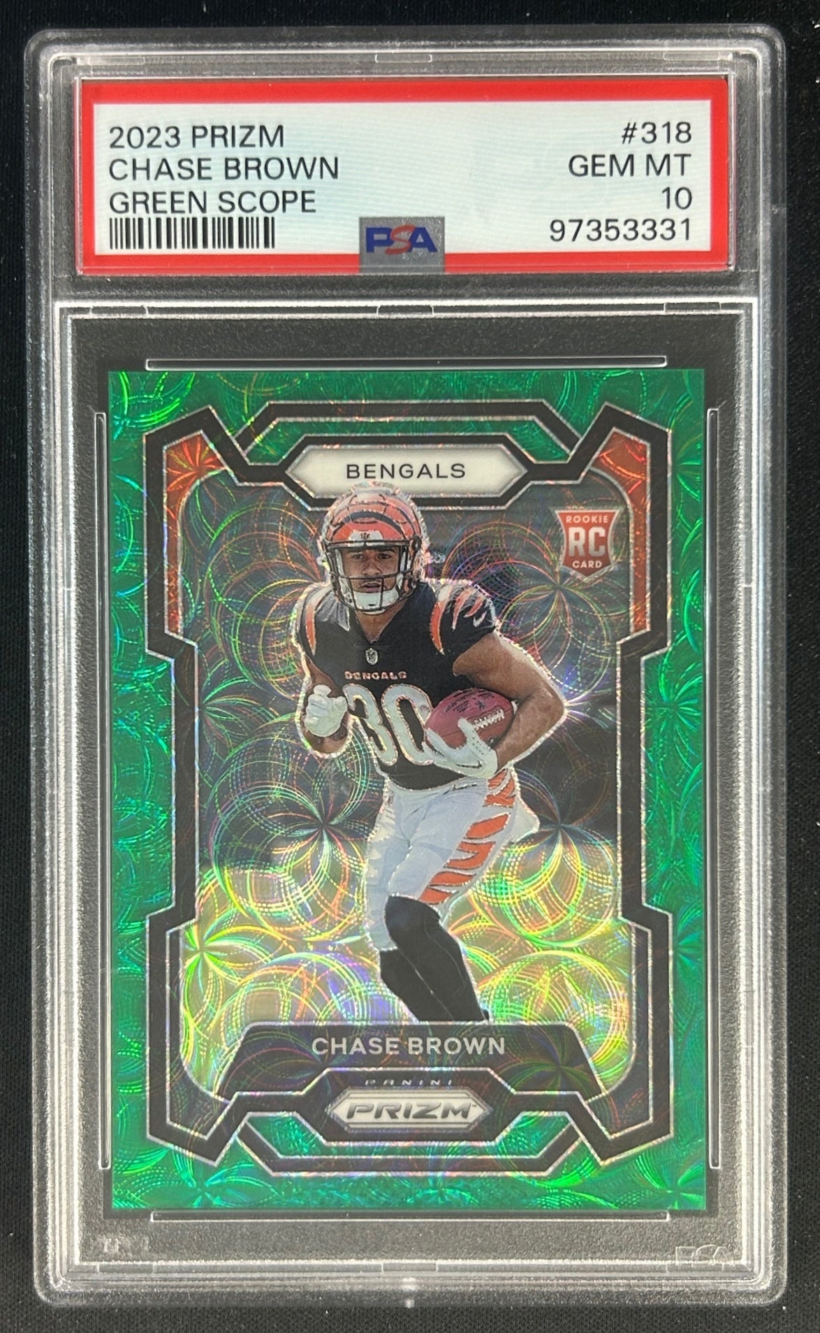 Chase Brown 2023 Prizm Green Scope /75 PSA 10 | Wayne Collection