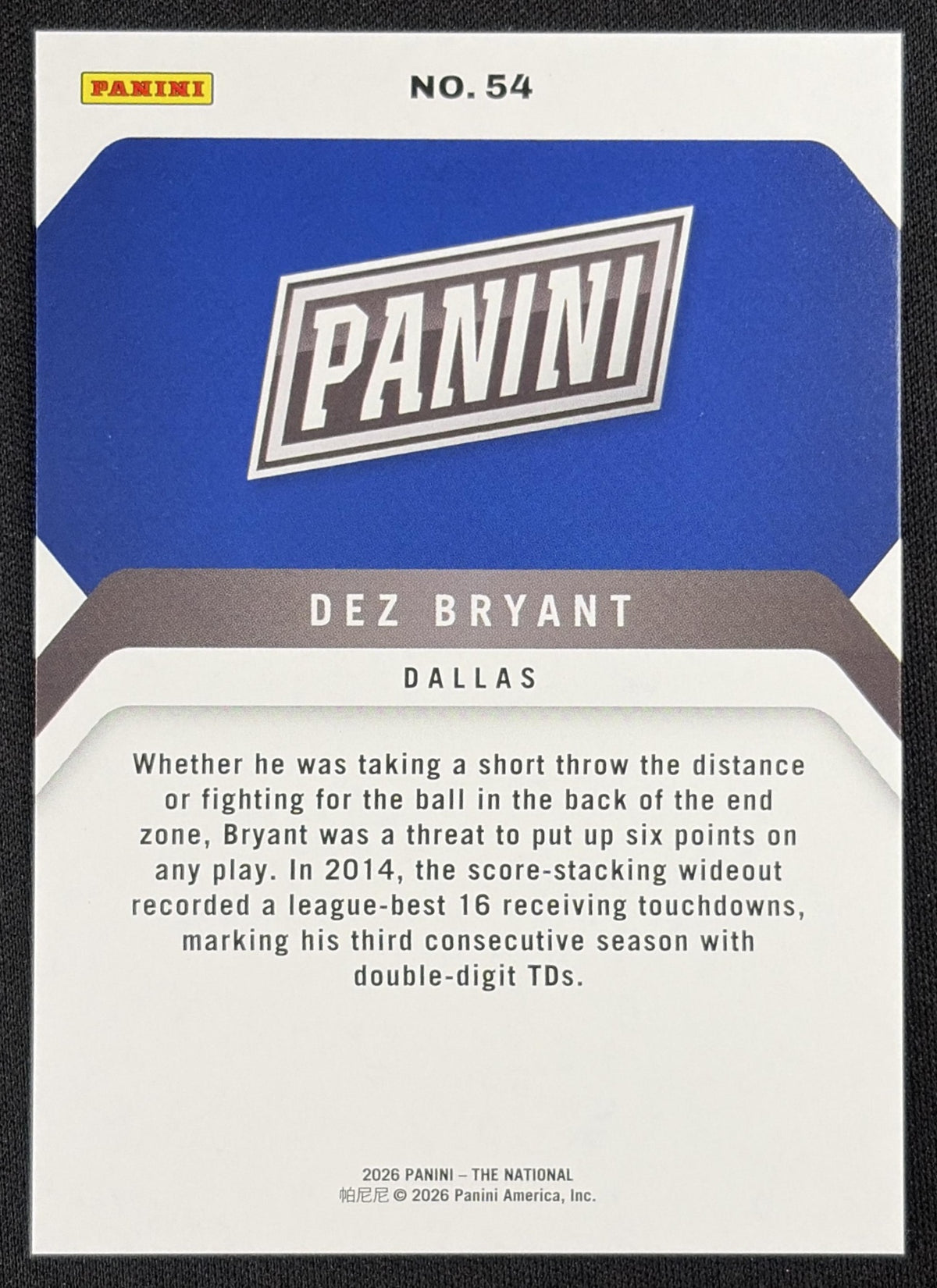 Dez Bryant 2026 Panini NSCC Silver Pack