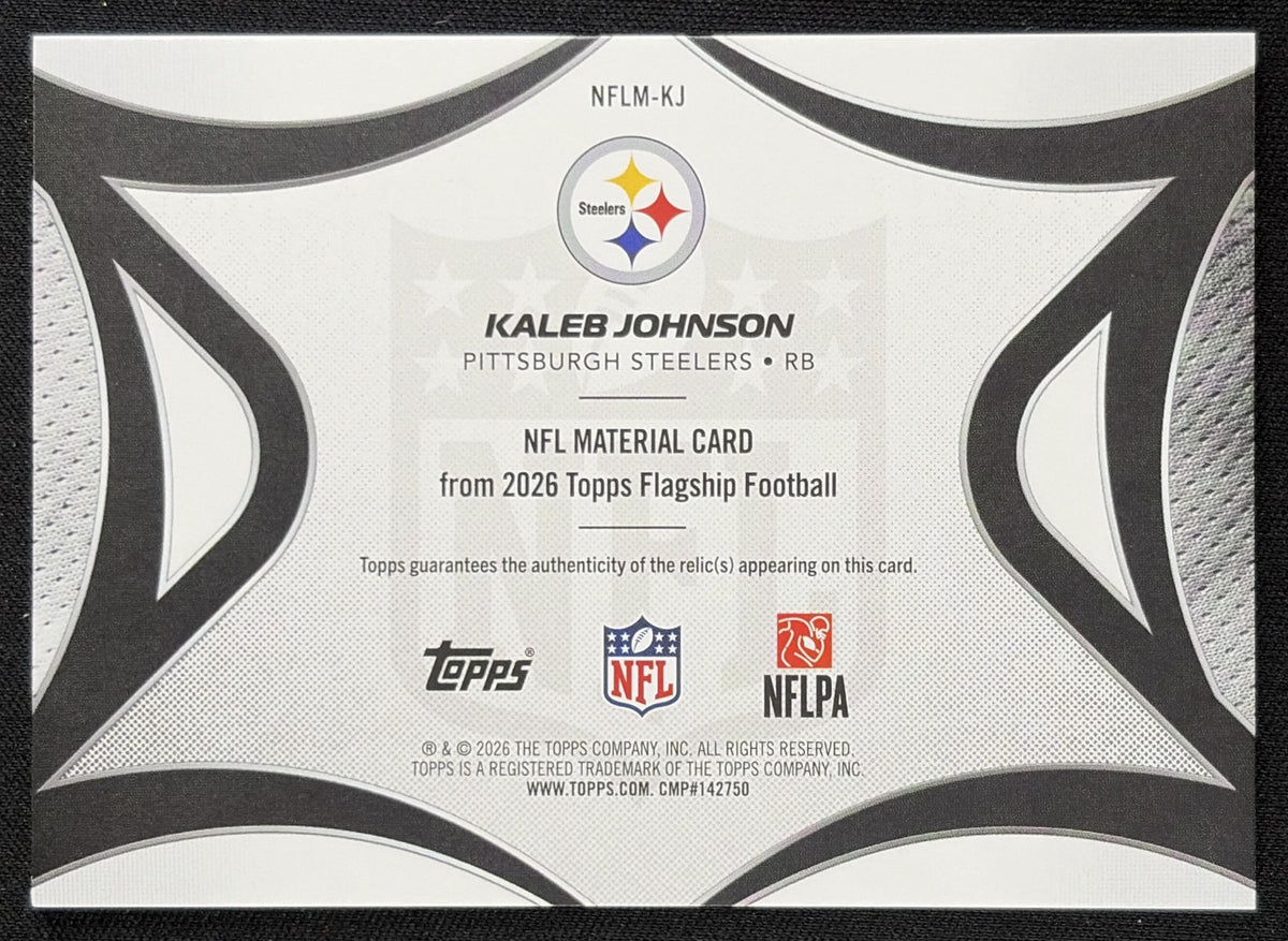 Kaleb Johnson 2026 Topps NFL Material Steelers