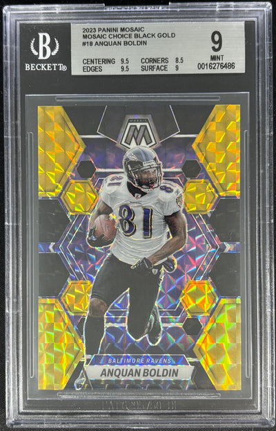 Anquan Boldin Mosaic Black Gold /8 BGS 9 Ravens Sports Trading Cards