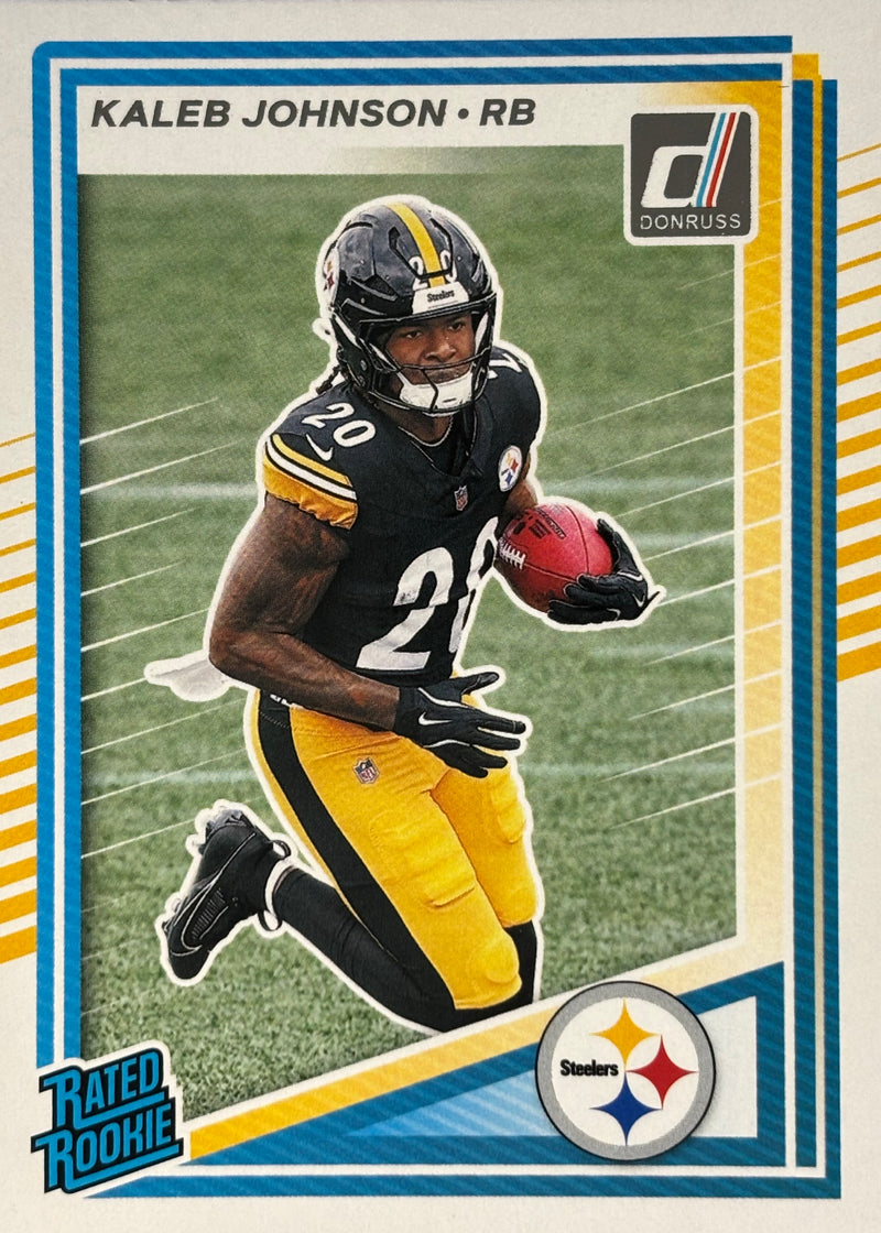 Kaleb Johnson Donruss Rated Rookie Steelers Packers