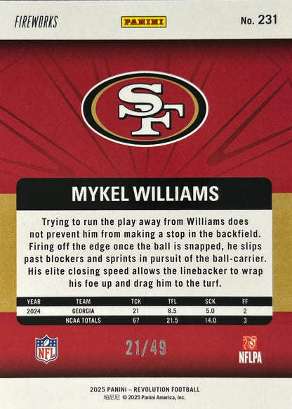 Mykel Williams Revolution /49 Rookie 49ers