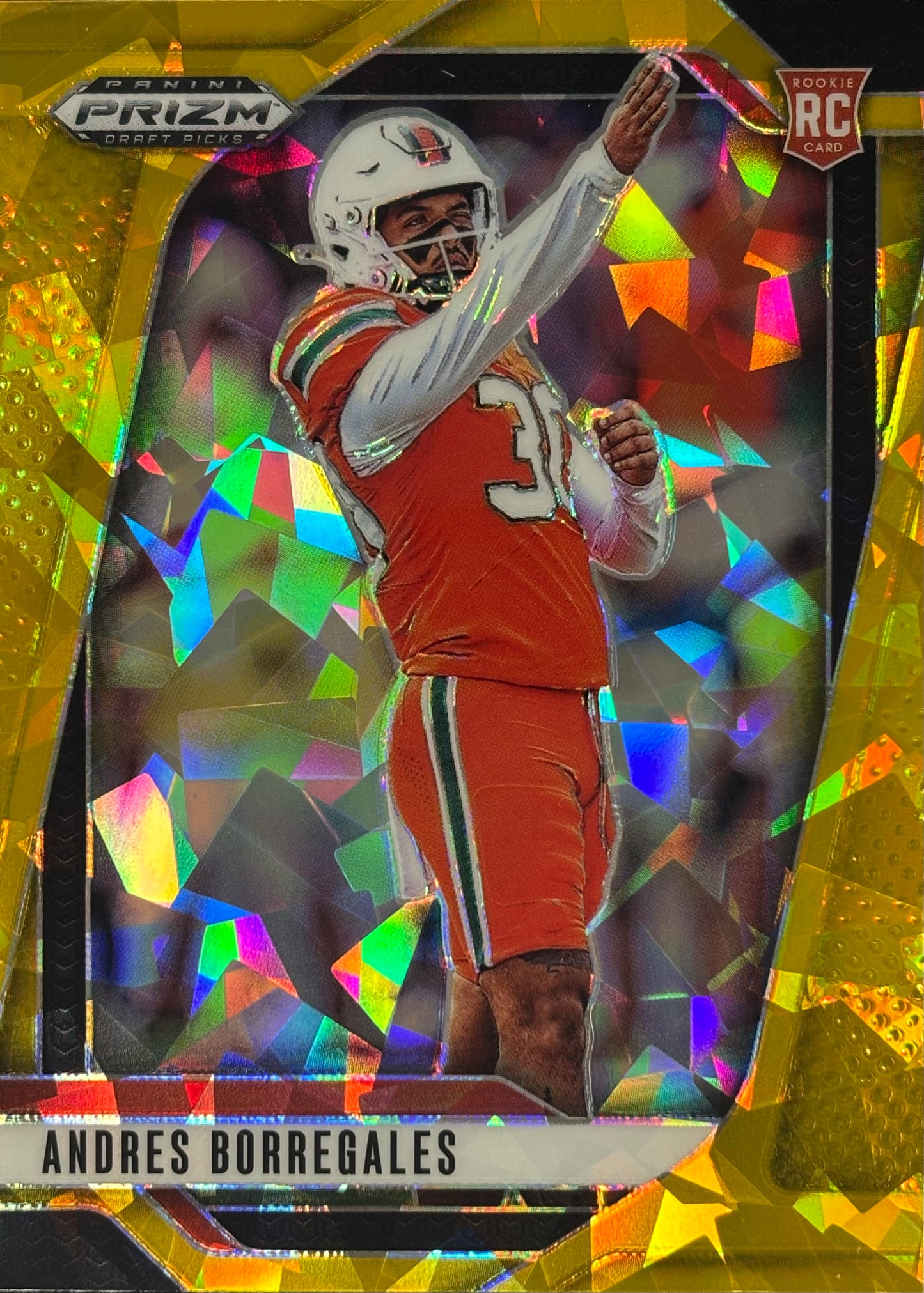 ANDRES BORREGALES Prizm Draft Gold Ice Rookie Seahawks