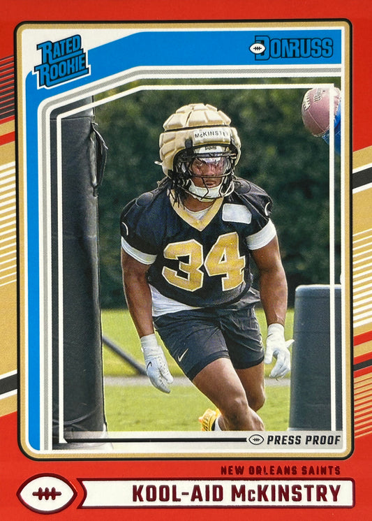 Kool-Aid McKinstry Donruss Red Press Proof Rookie Saints