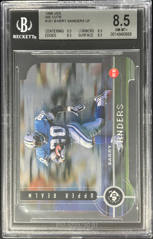 Barry Sanders 1998 UF Die-Cut BGS 8.5 Lions