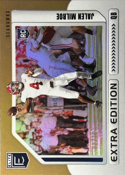 Jalen Milroe Elite Extra Edition Gold /10 Rookie Seahawks