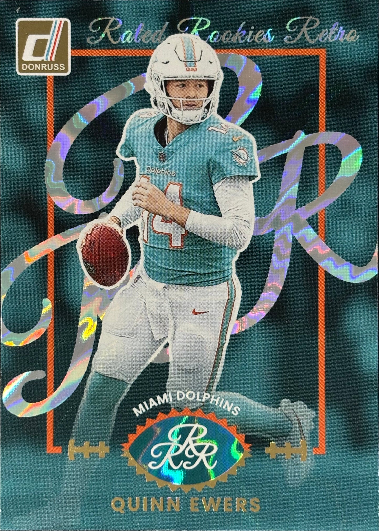 Quinn Ewers Rated Rookie Retro Dolphins Sports Card