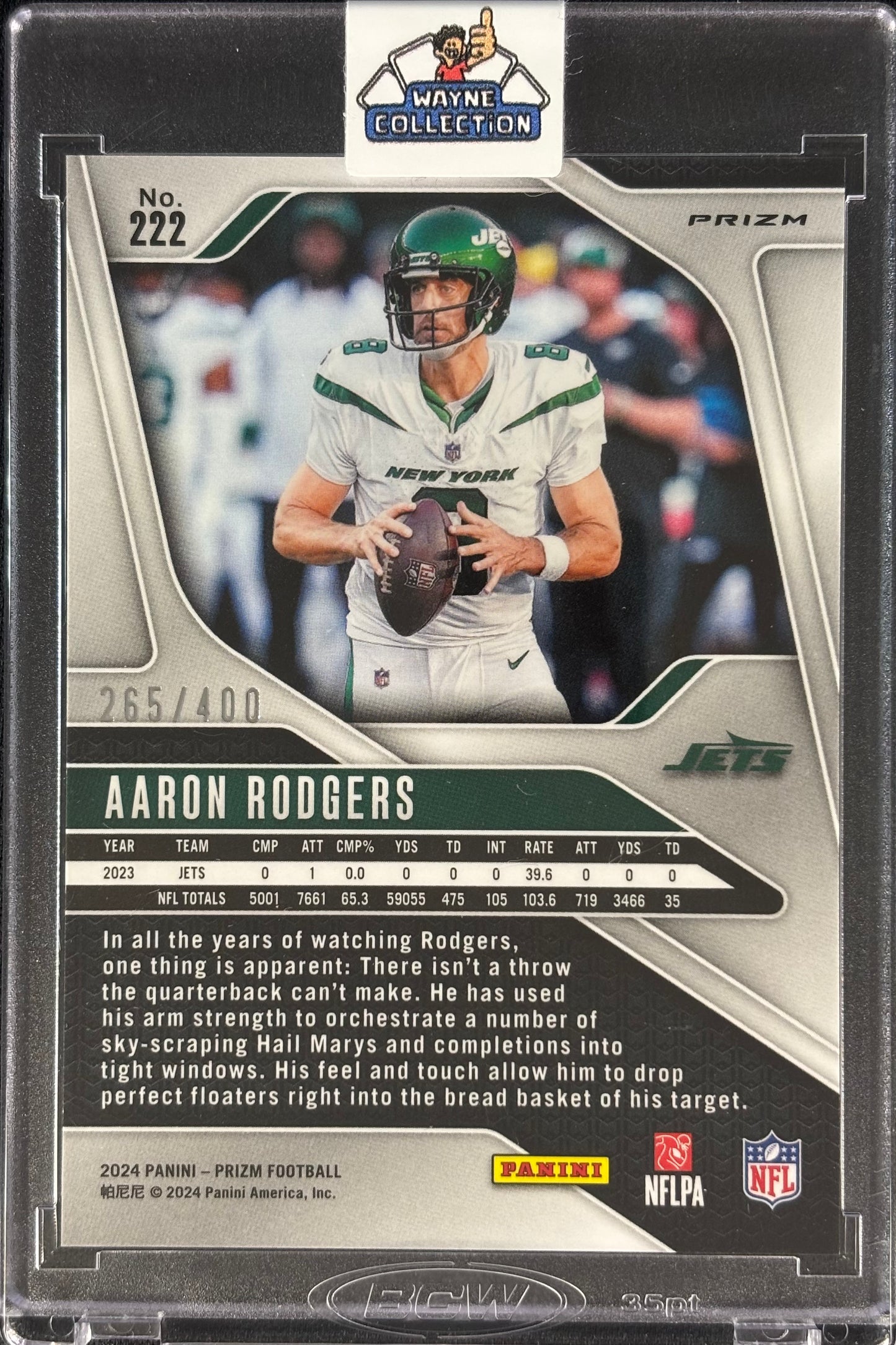 Aaron Rodgers Prizm Pandora /400 (In Mag) Jets Steelers
